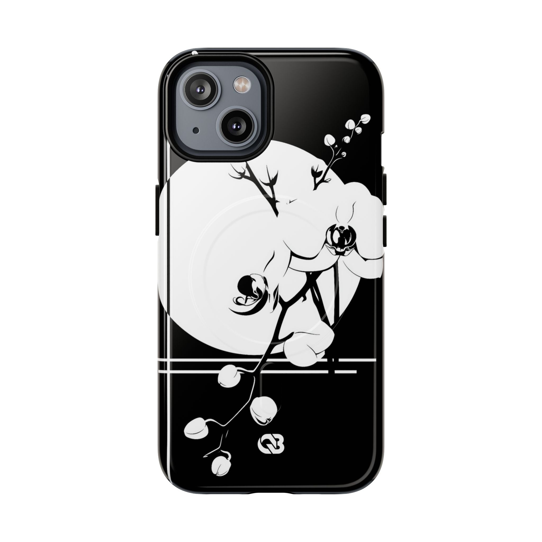Black Tough 2.0 Magsafe Phone Case for iPhone - Lunar Orchid Grid