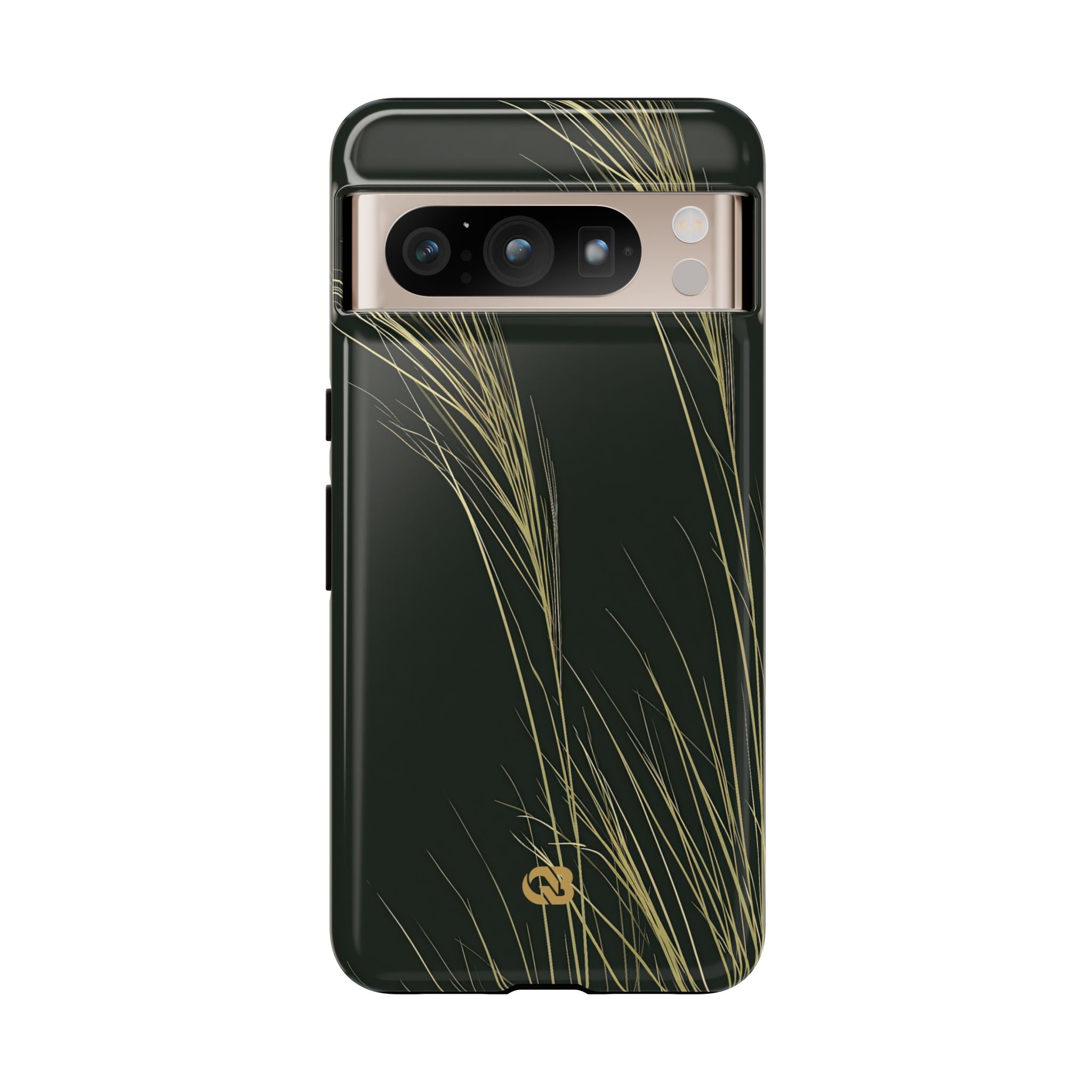 Green Tough Phone Case for Google Pixel - Midnight Gilded Grass