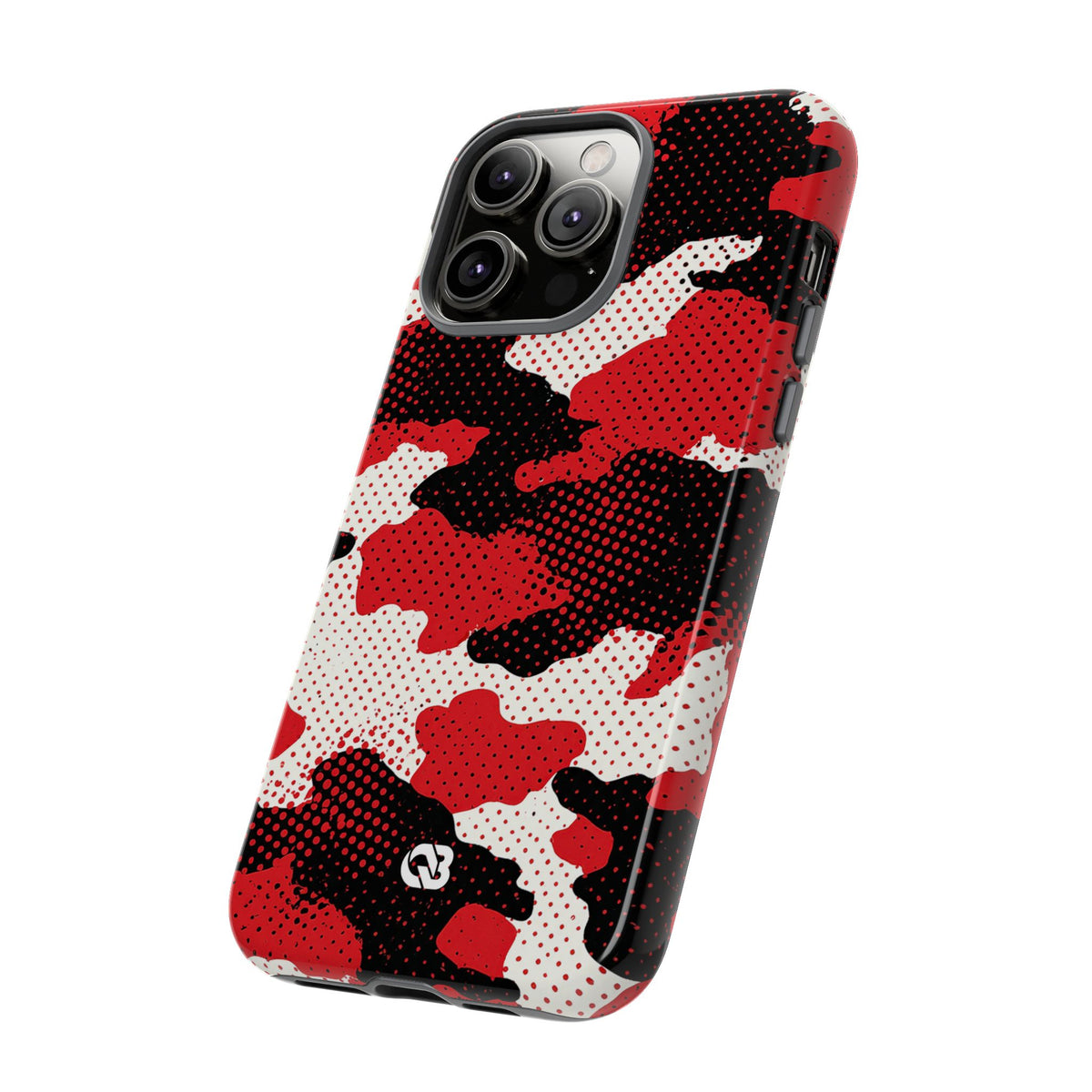 Crimson Halftone Camo · Tough Phone Case for iPhone · Red