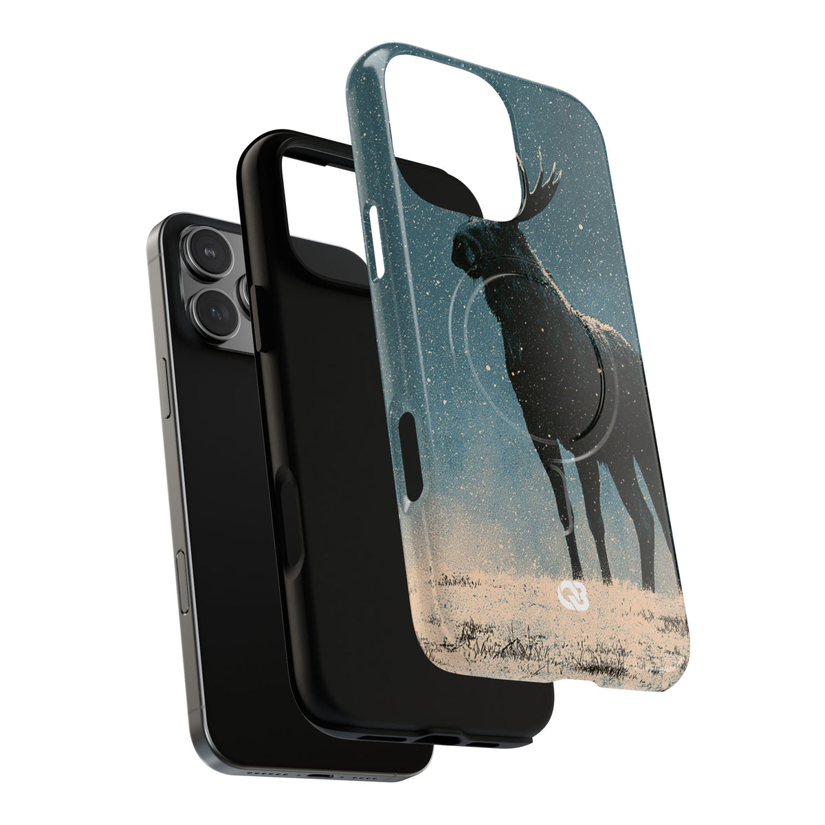 Nordic Boreal Moose · Tough 2.0 Magnetic Phone Case for iPhone · Blue