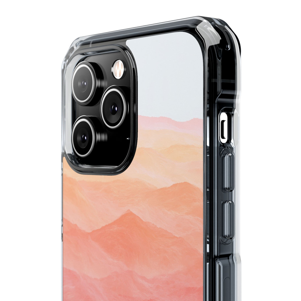 Alpenglow Ridge Vista · Clear Impact Magnetic Phone Case for iPhone · Orange