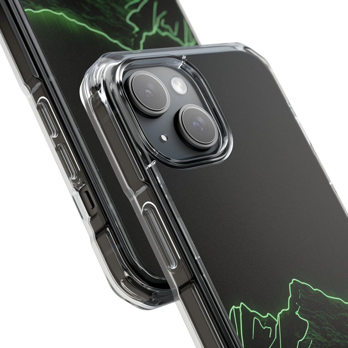 Nordic Mountain Contour · Clear Impact Magnetic Phone Case for iPhone · Black