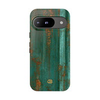 Teal Tough Phone Case for Google Pixel - Verdigris Copper Siding