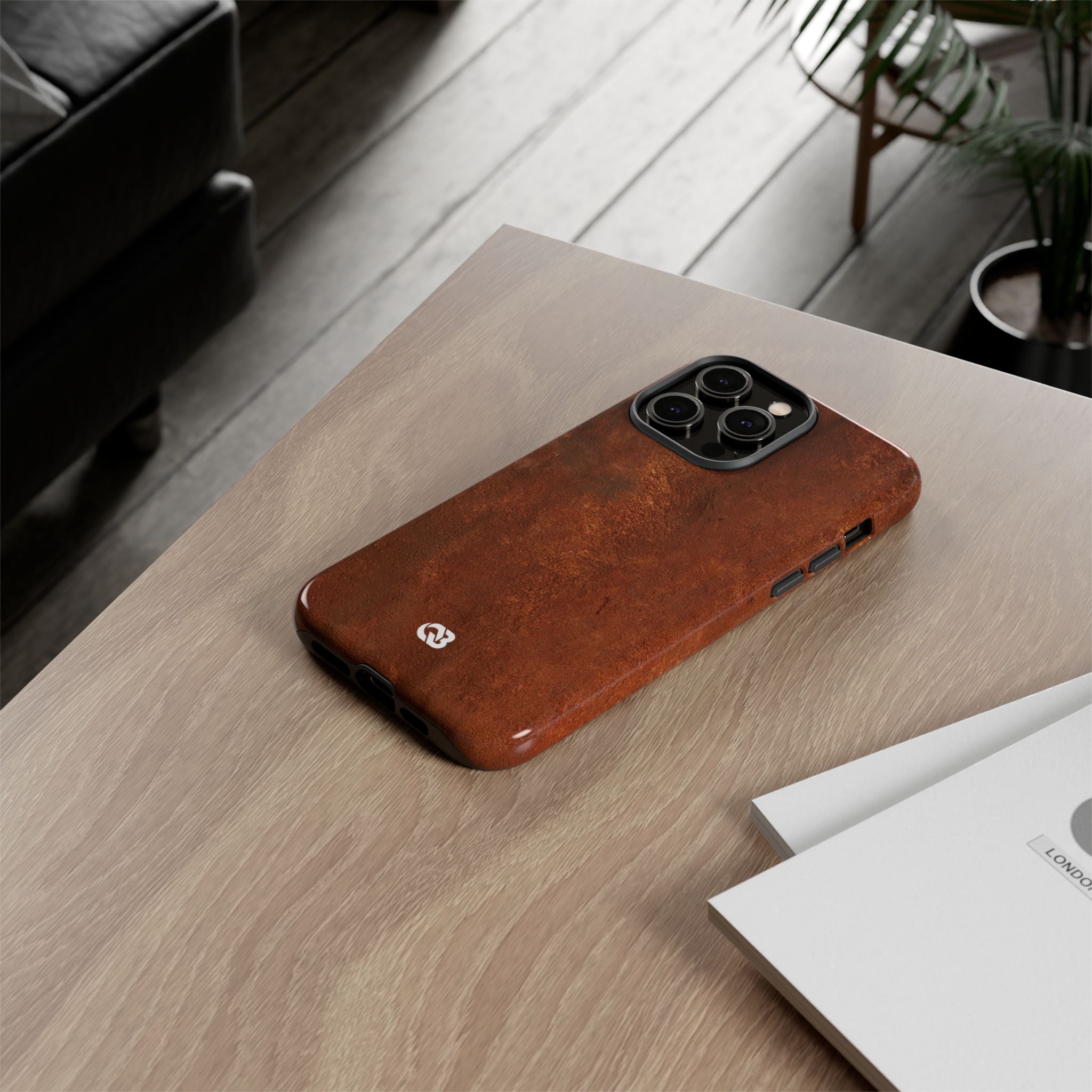 Orange Tough Phone Case for iPhone - Oxidized Iron Crust