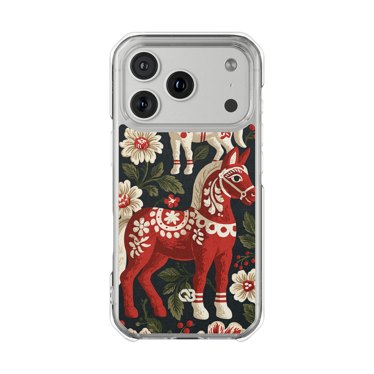 Nordic Dala Meadow · Clear Impact Magnetic Phone Case for iPhone · Red