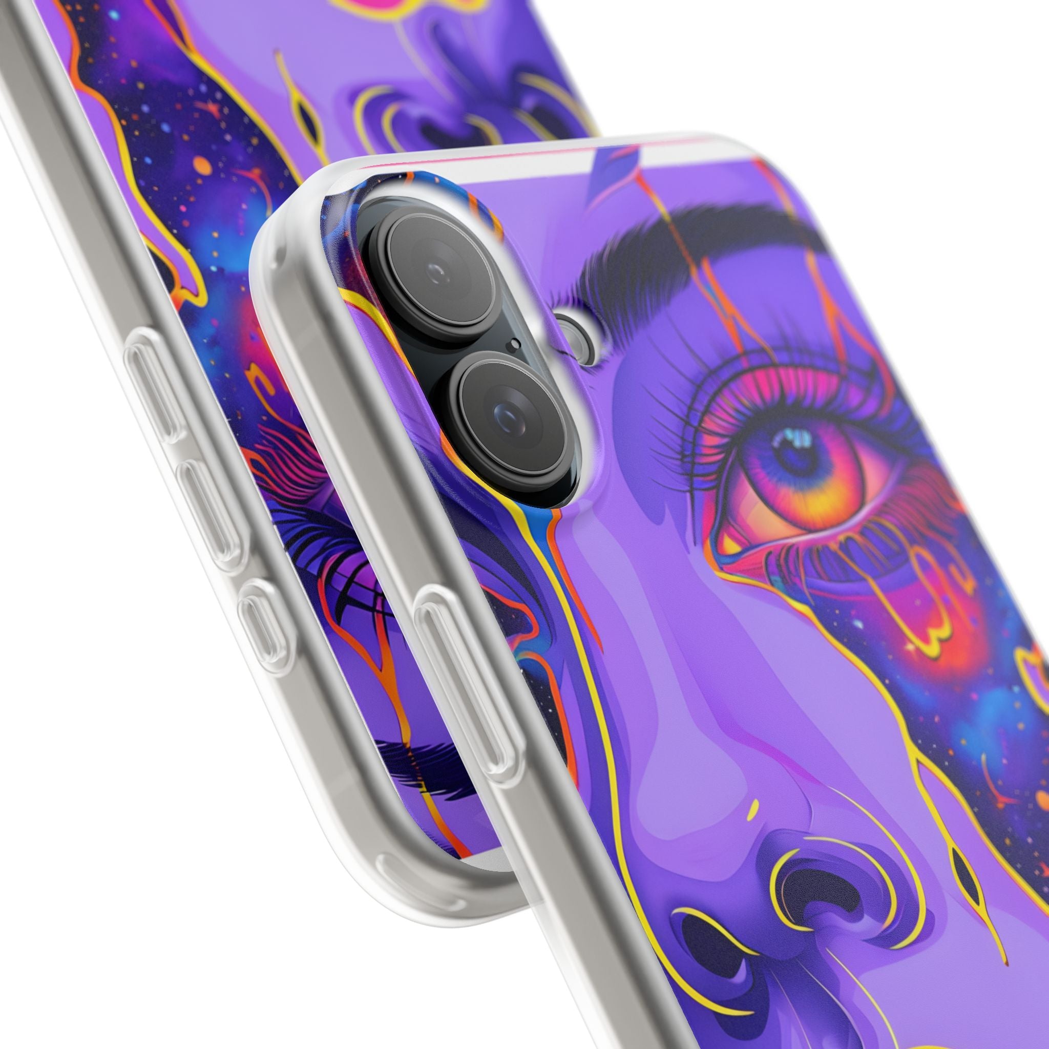 Violet Cosmic Gaze · Soft Custodia per iPhone