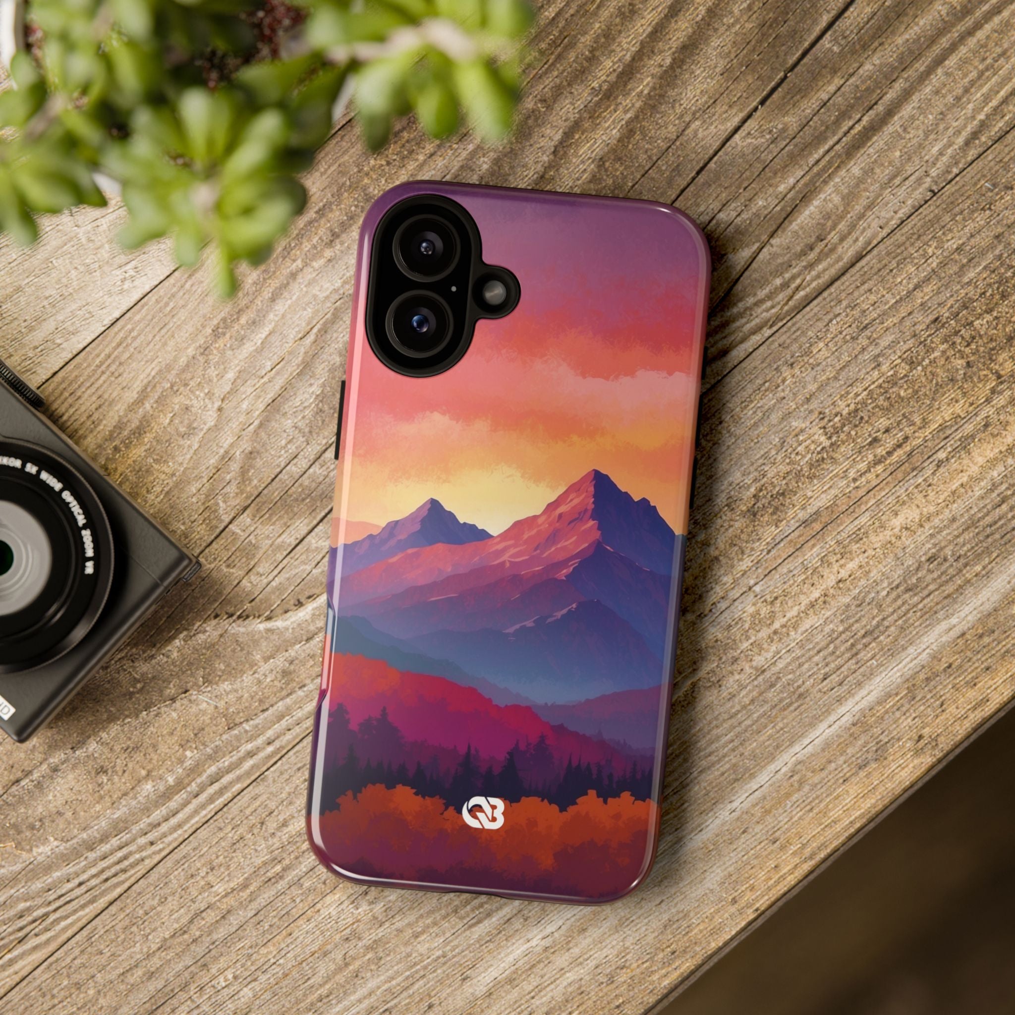 Crimson Mountain Dusk · Tough Phone Case for iPhone