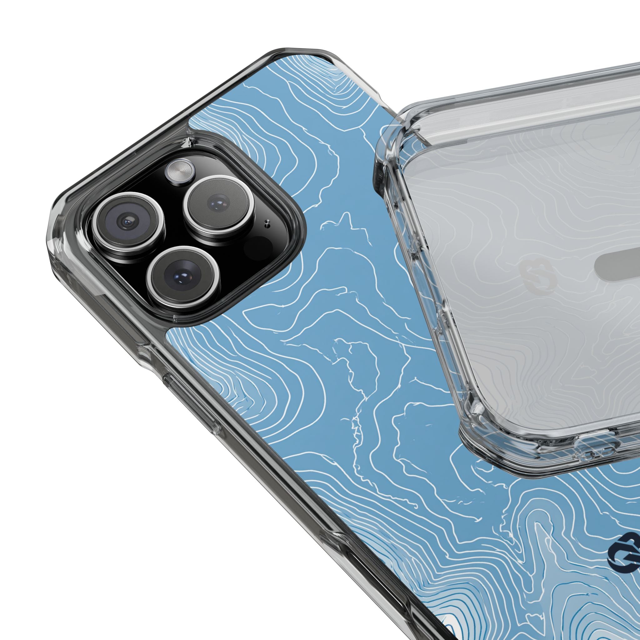 Blue Impact MagSafe Phone Case for iPhone - Glacial Ridge Topo