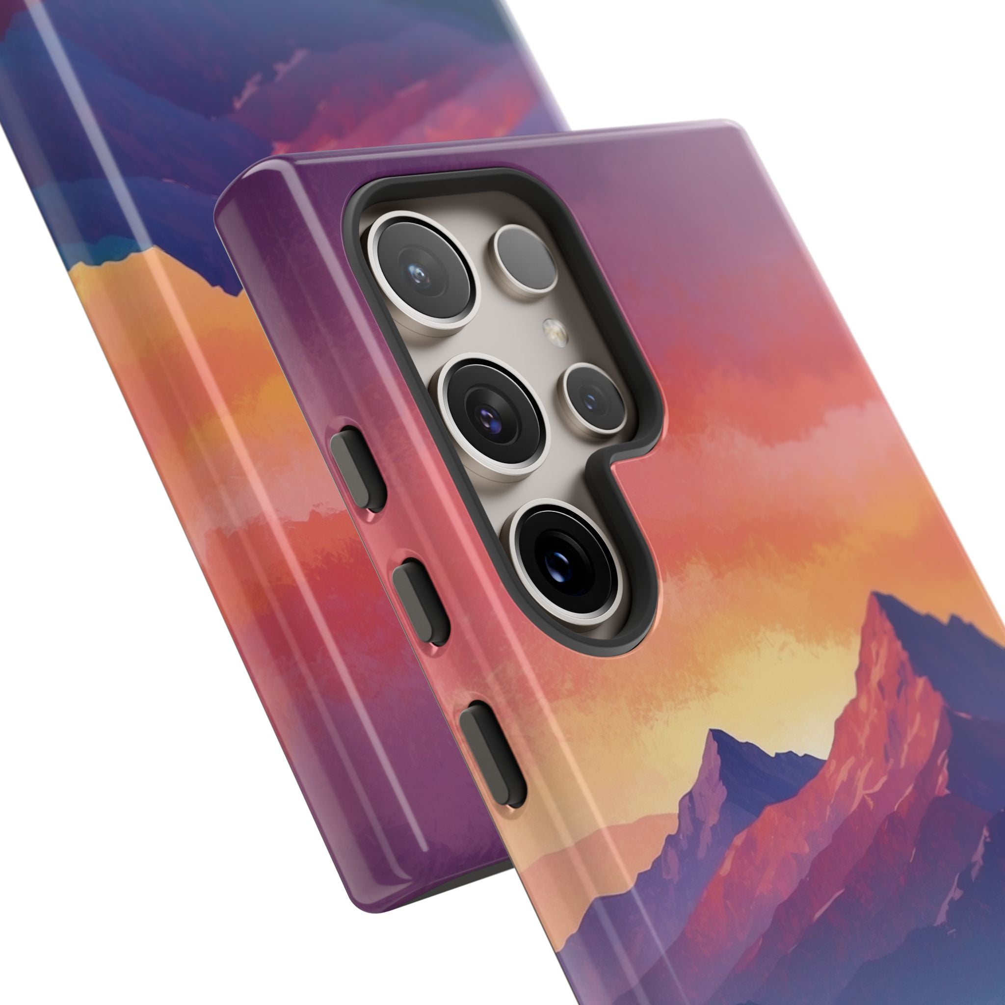 Crimson Mountain Dusk · Tough Handyhülle für Samsung