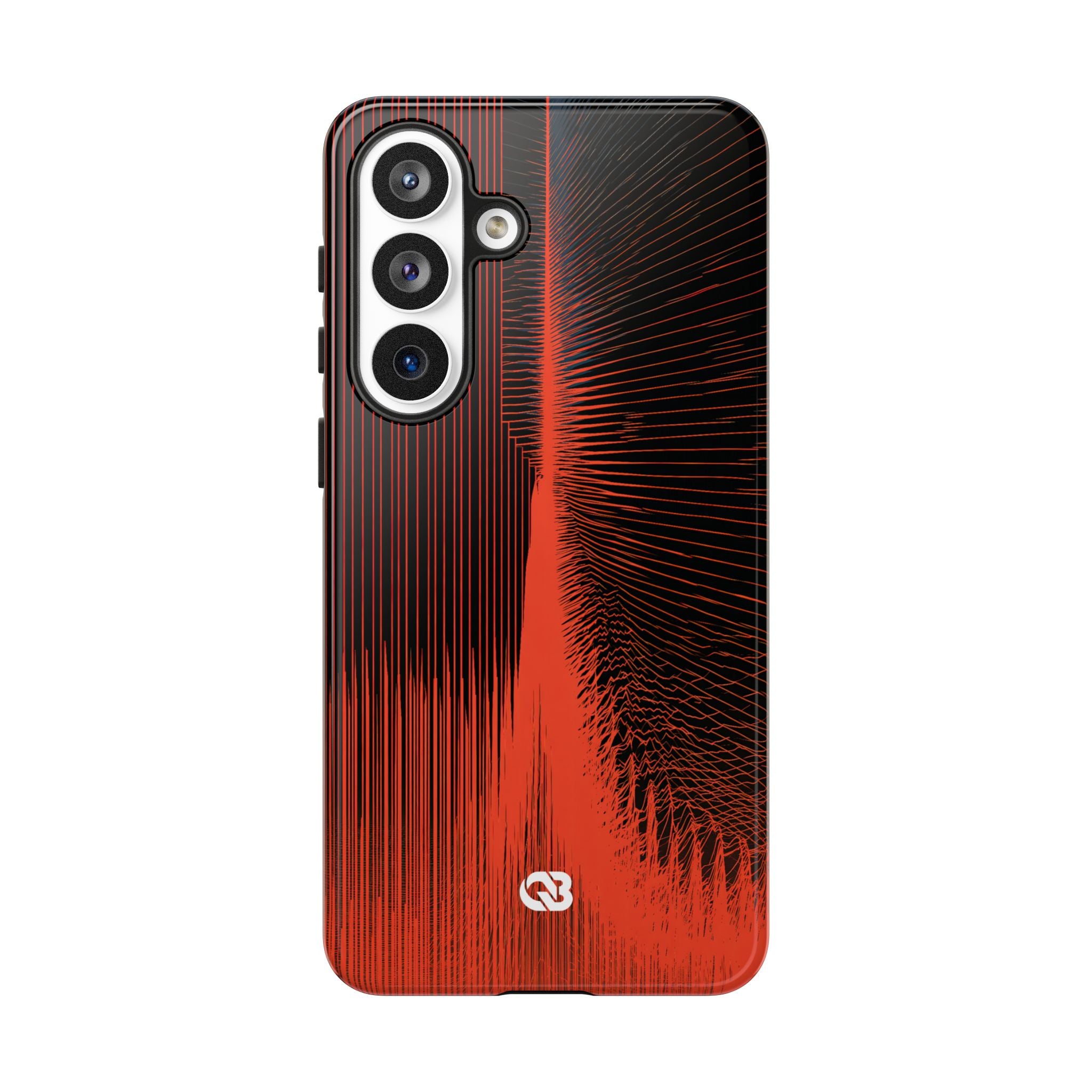 Red Tough Phone Case for Samsung - Crimson Frequency Pulse