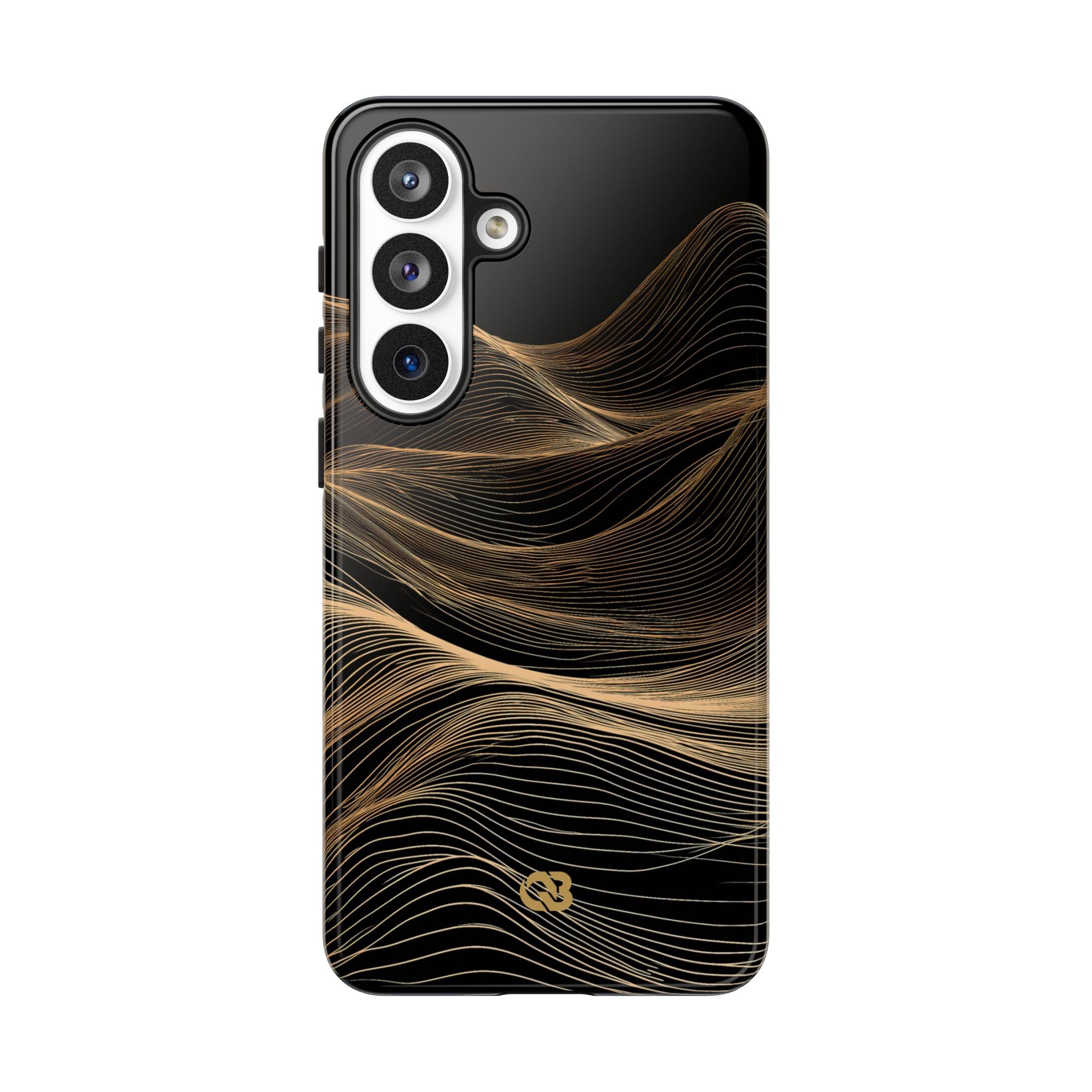 Black Tough Phone Case for Samsung - Copper Topo Ridge