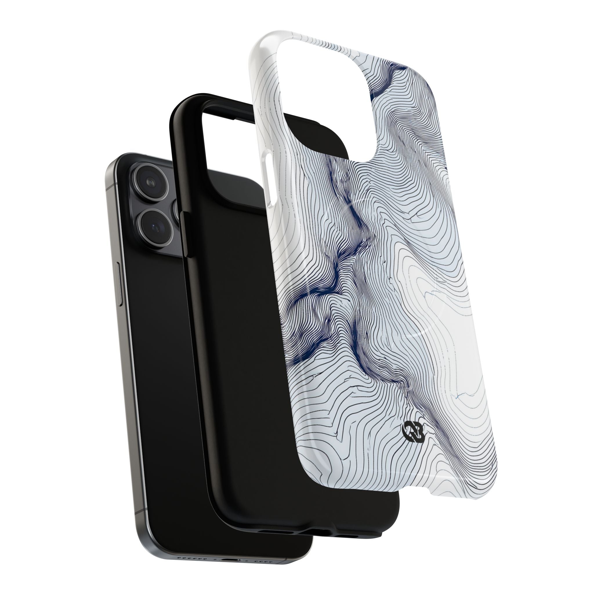 White Tough 2.0 Magsafe Phone Case for iPhone - Nordic Ridge Topo
