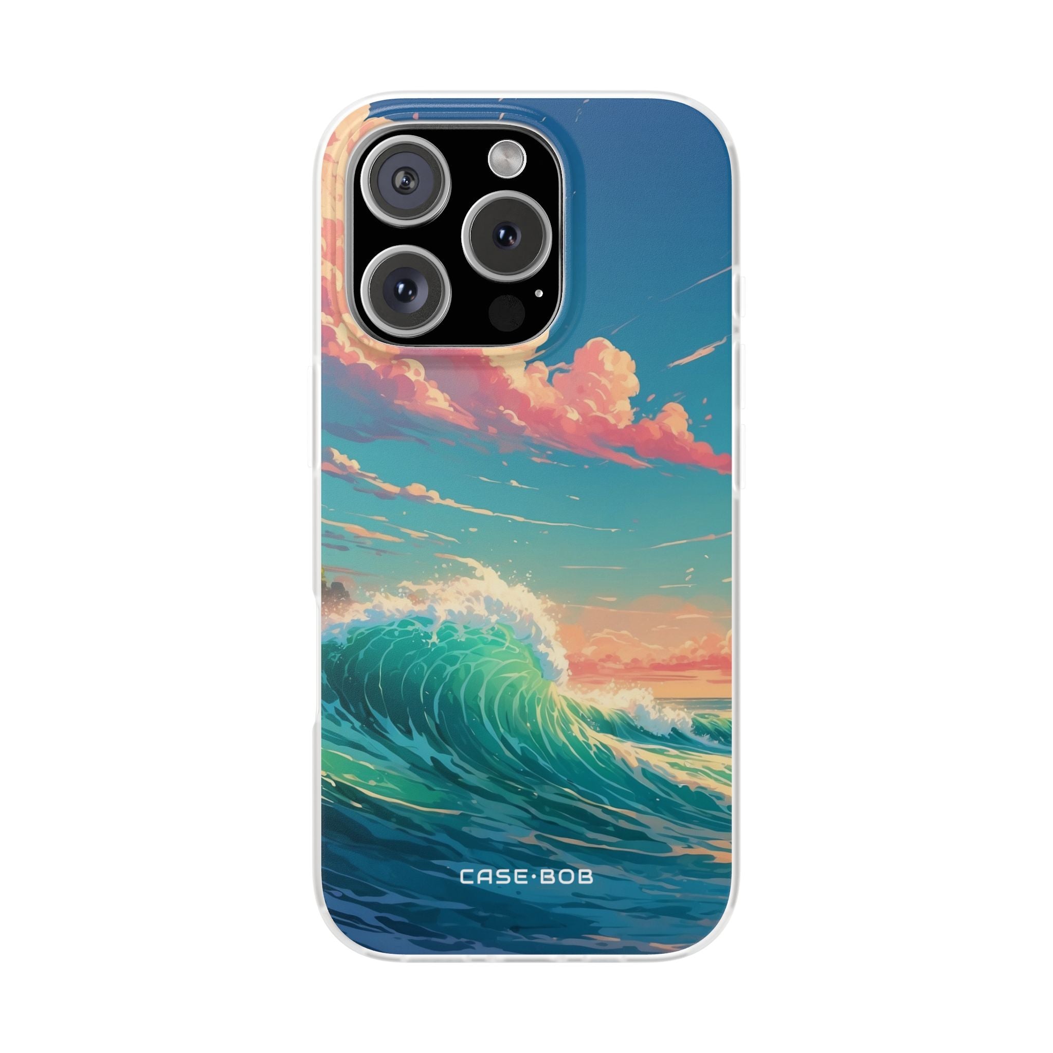 Turkoosi Curl iPhone 16 Pro -pehmeä suojakotelo