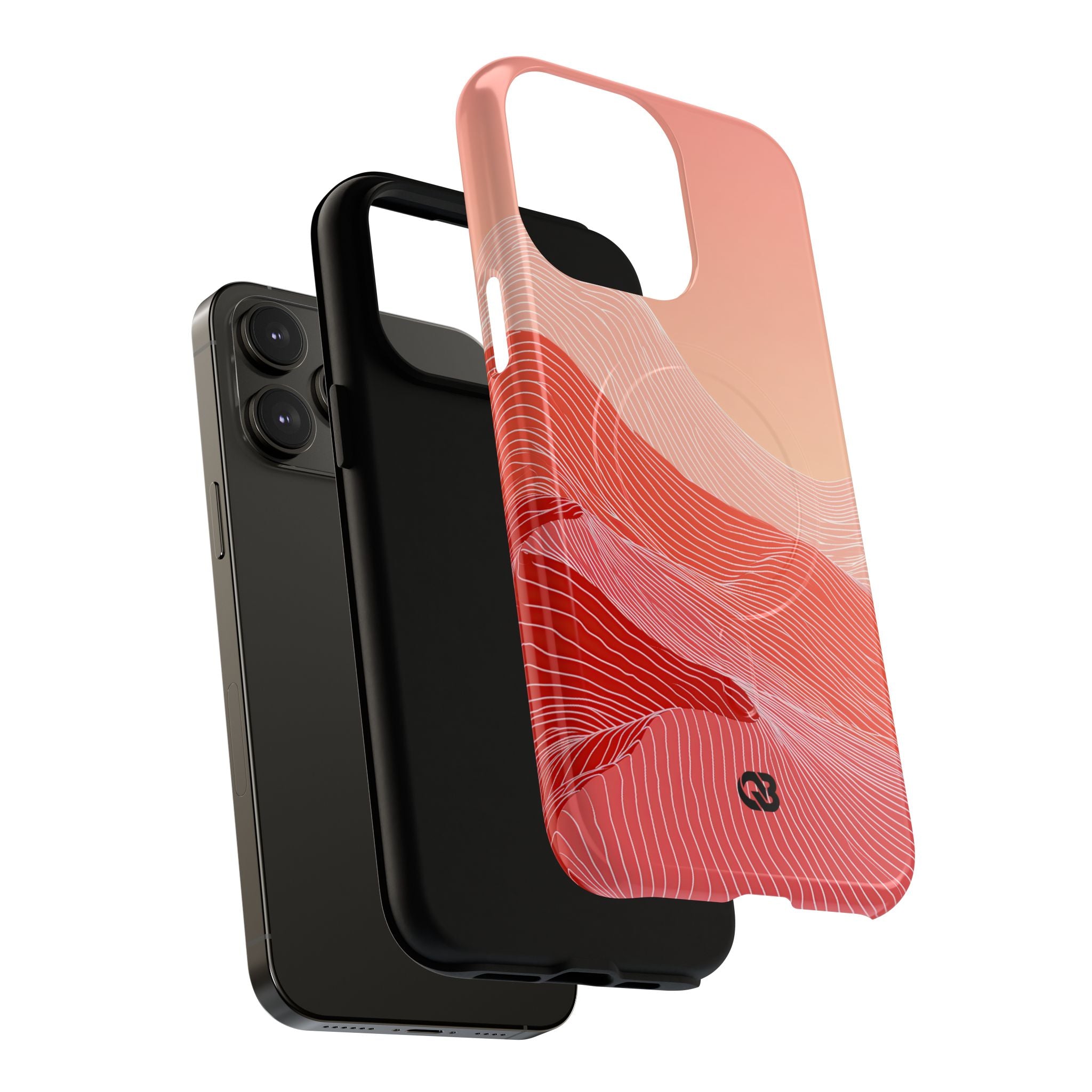 Red Tough 2.0 Magsafe Phone Case for iPhone - Crimson Ridge Contour