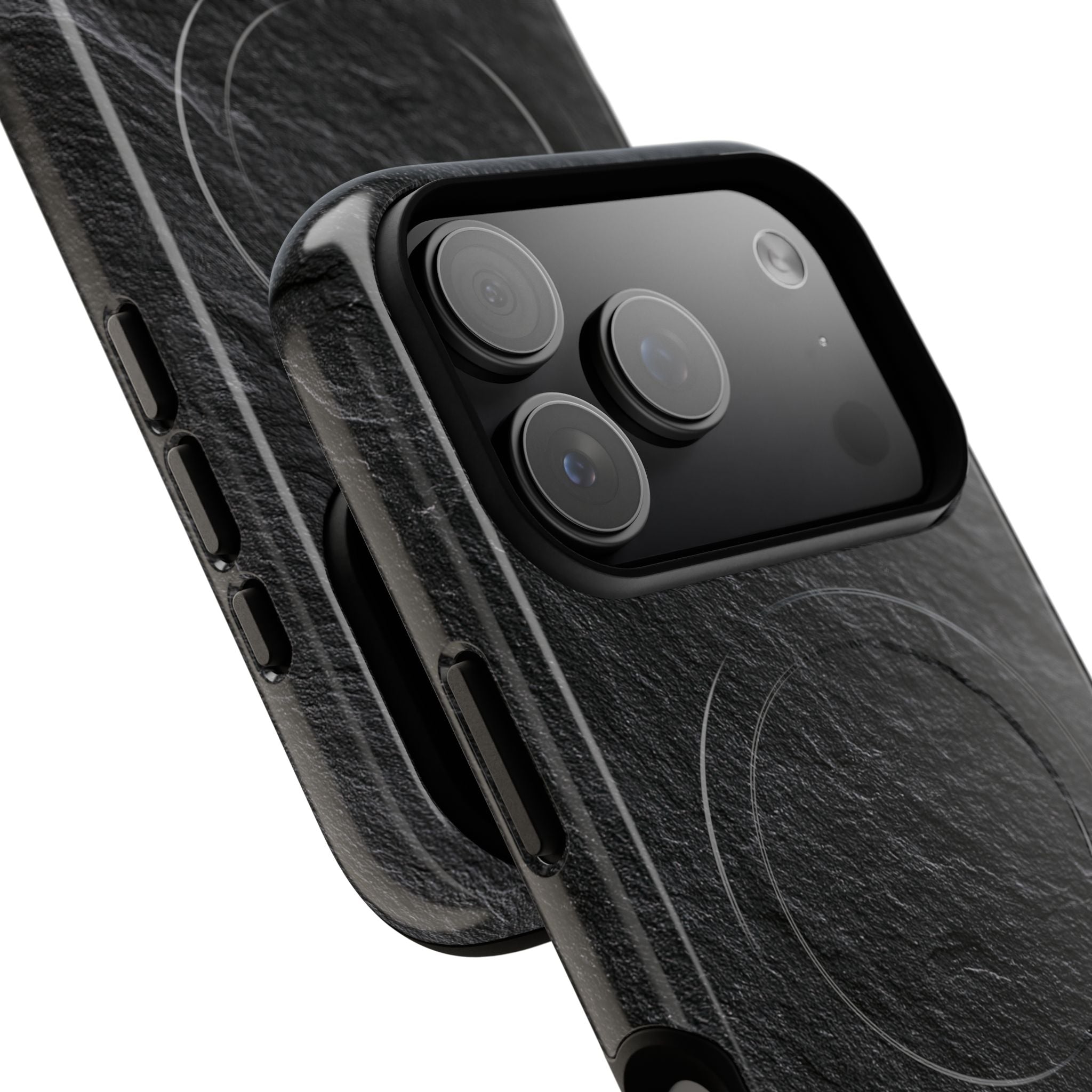 Black Tough 2.0 Magsafe Phone Case for iPhone - Raw Obsidian Slate