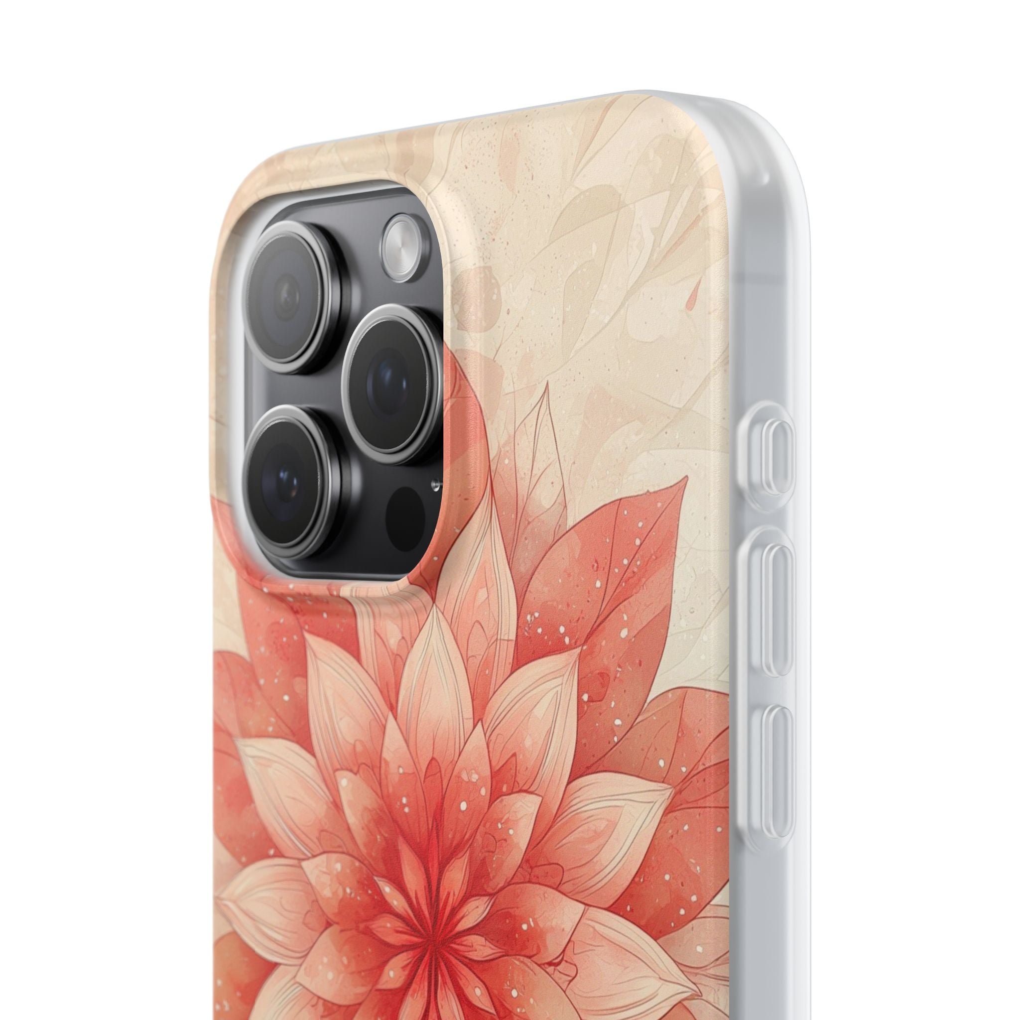 Coral Layered Bloom · Soft Phone Case for iPhone