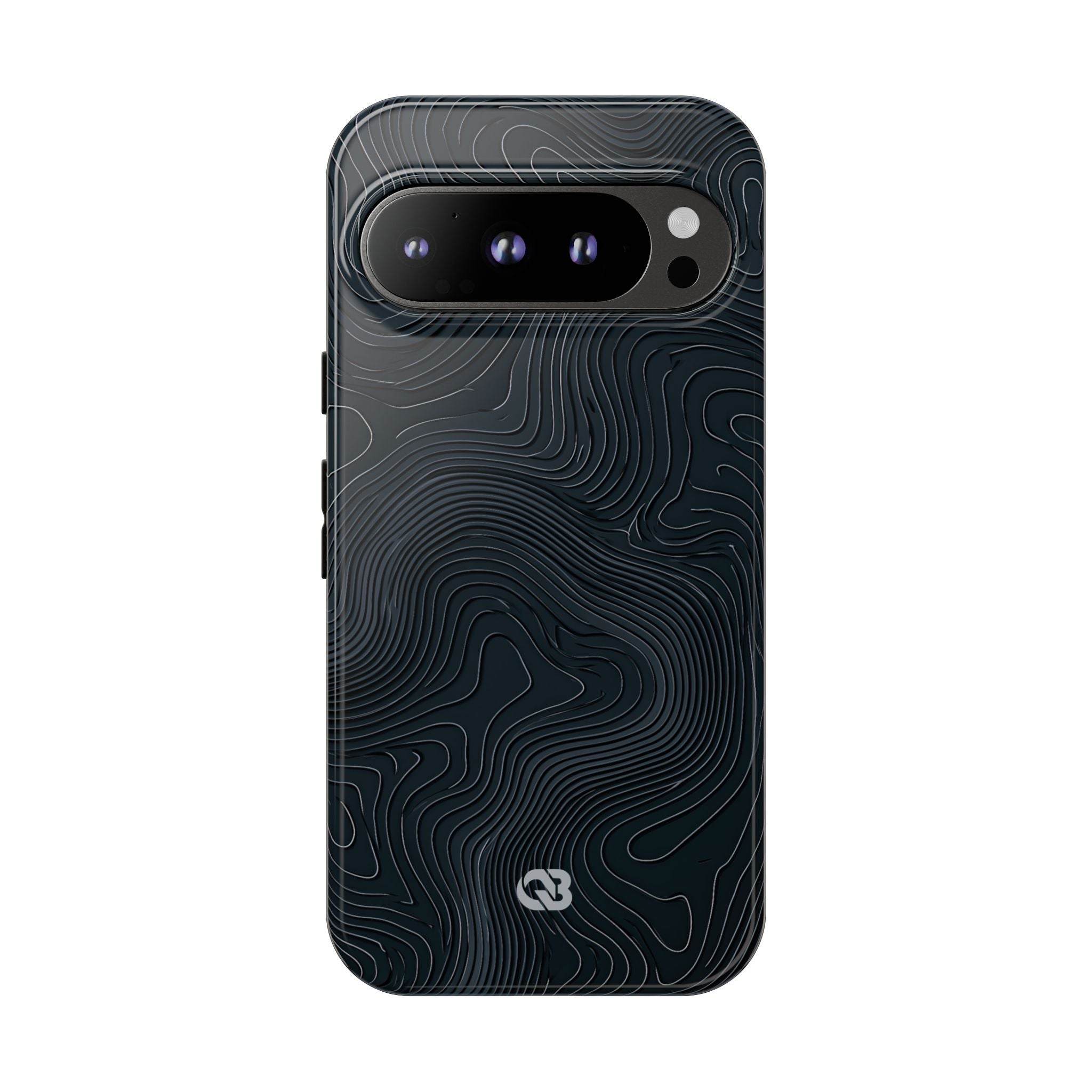 Black Tough Phone Case for Google Pixel - Obsidian Ridge Topo