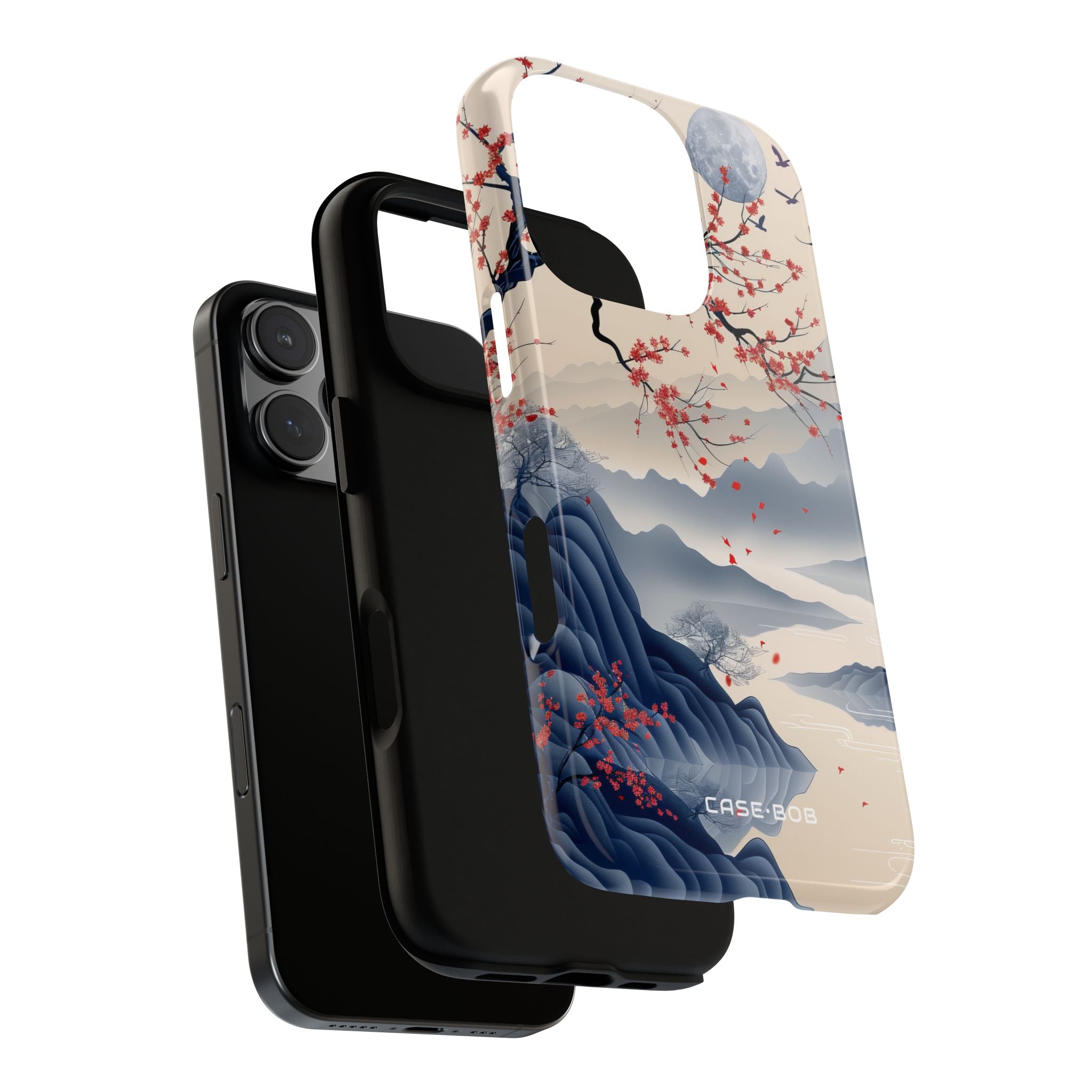 Crimson Blossom Moon iPhone 16 Pro Case - Tough