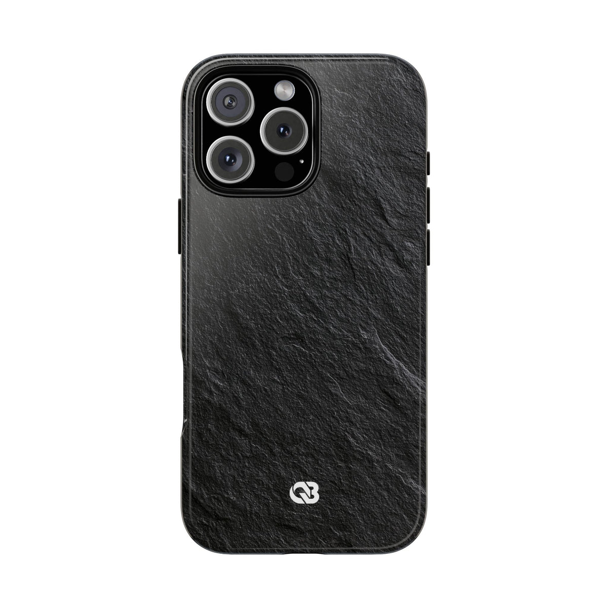 Black Tough Phone Case for iPhone - Raw Obsidian Slate