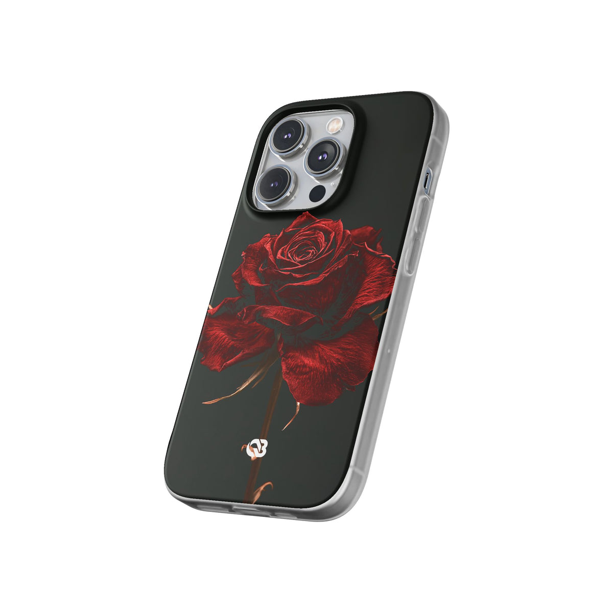 Crimson Noir Rose · Lite Phone Case for iPhone · Black