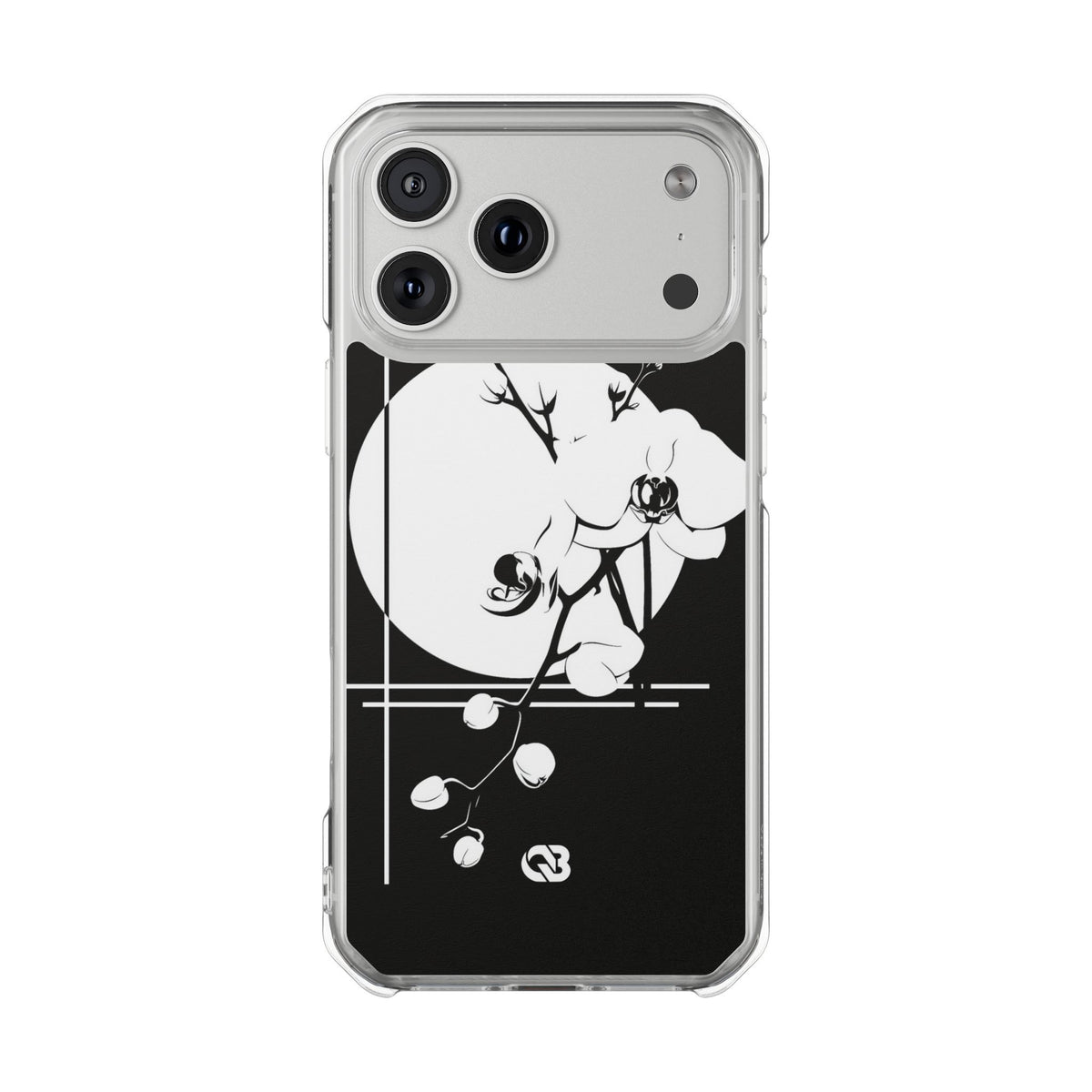 Black Impact MagSafe Phone Case for iPhone - Lunar Orchid Grid