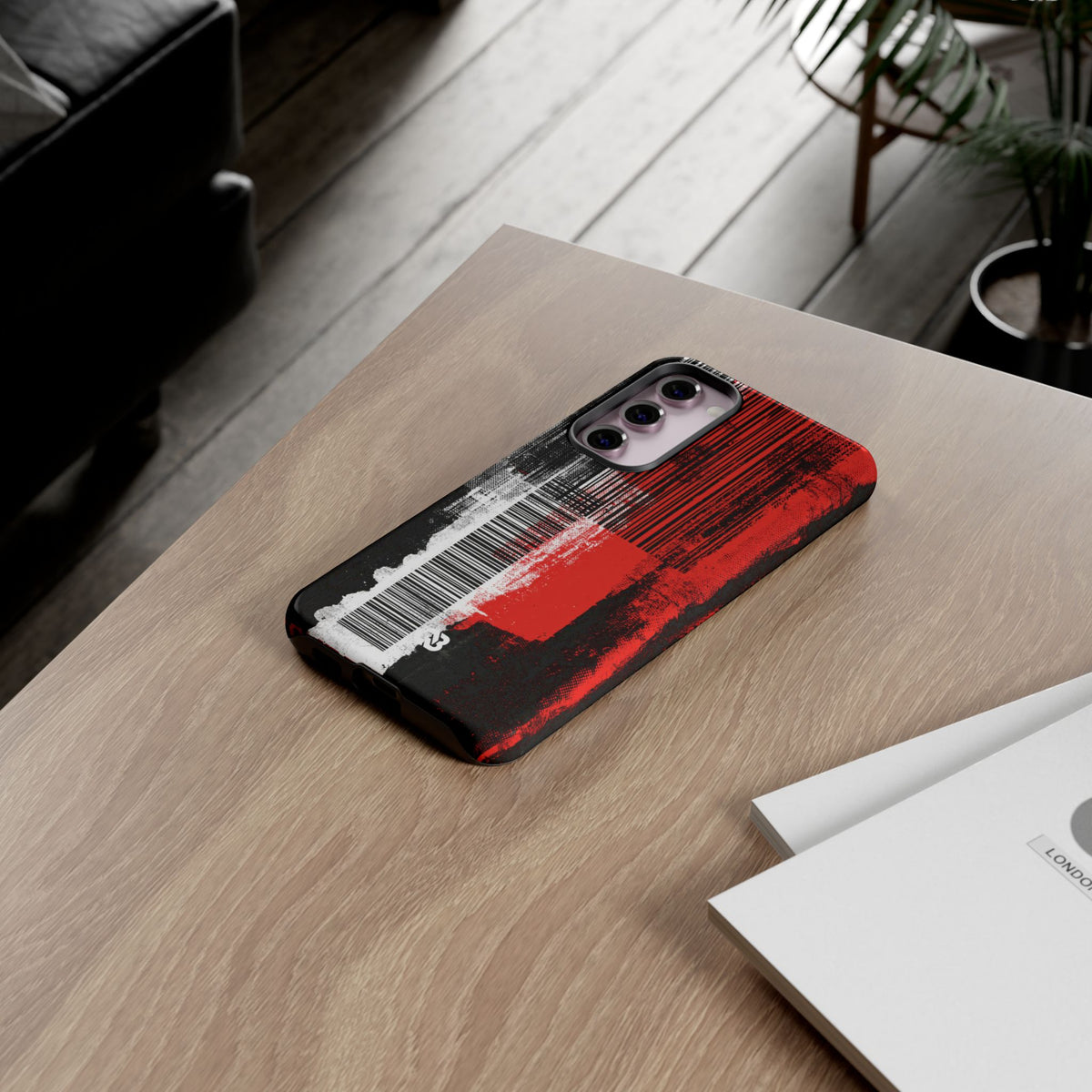 Distorted Barcode · Tough Phone Case for Samsung · Black