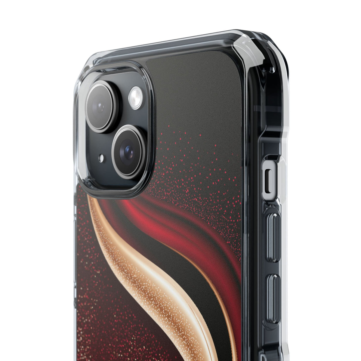 Gilded Crimson Flow · Clear Impact Magnetic Phone Case for iPhone · Red