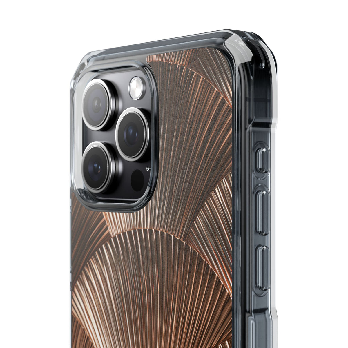 Rose Gilded Fan · Clear Impact Magnetic Phone Case for iPhone · Gold