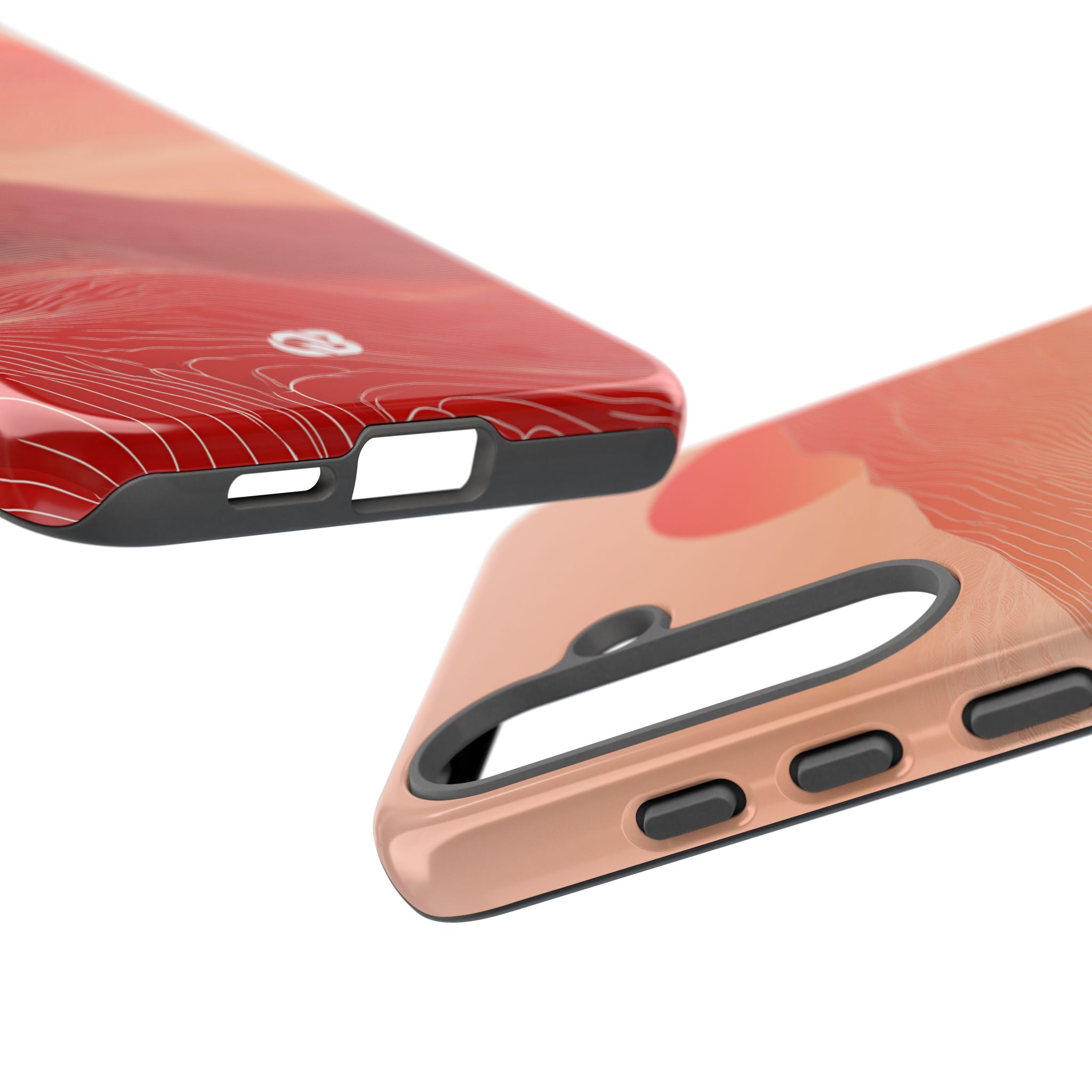 Red Tough Phone Case for Samsung - Crimson Ridge Lines
