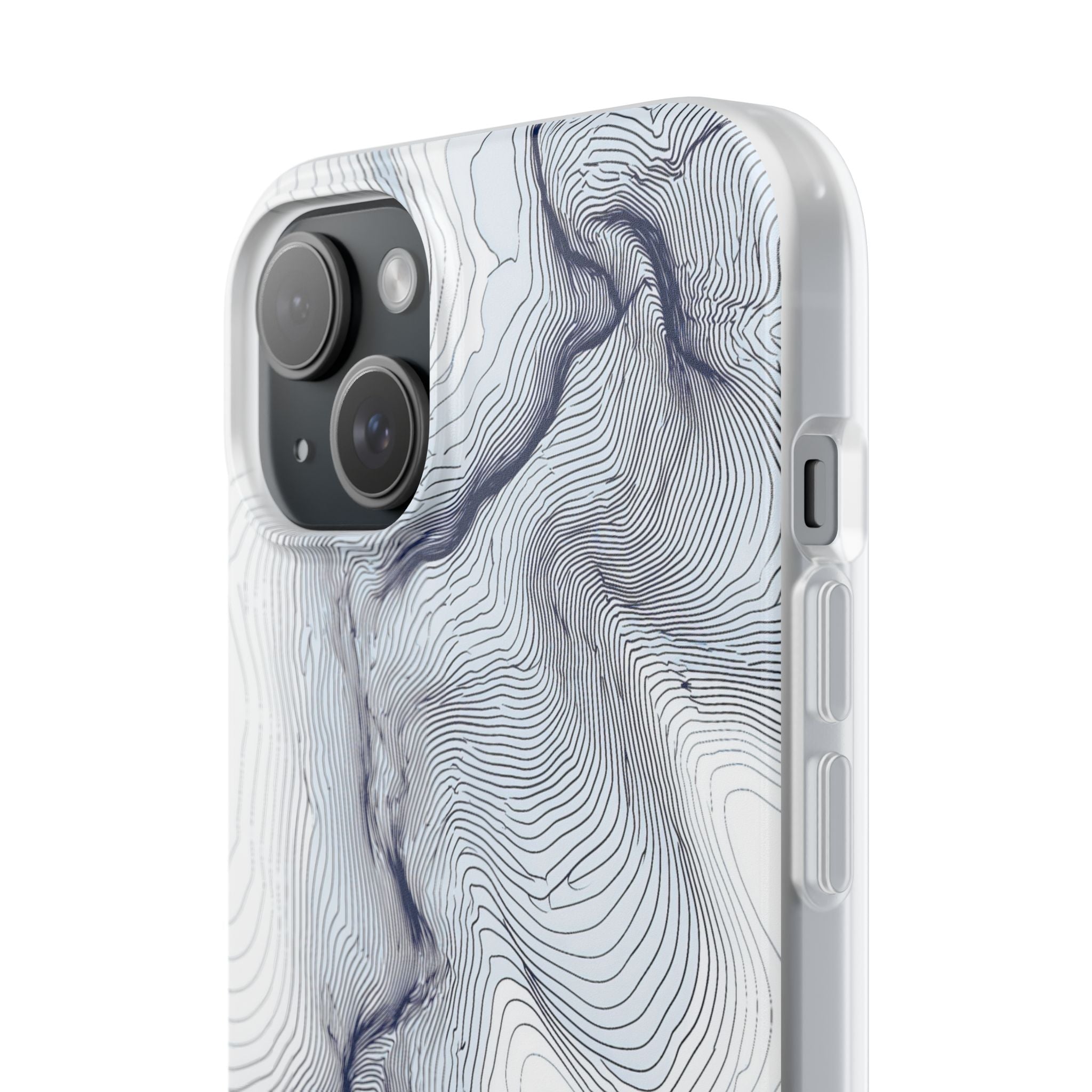 White Lite Phone Case for iPhone - Nordic Ridge Topo