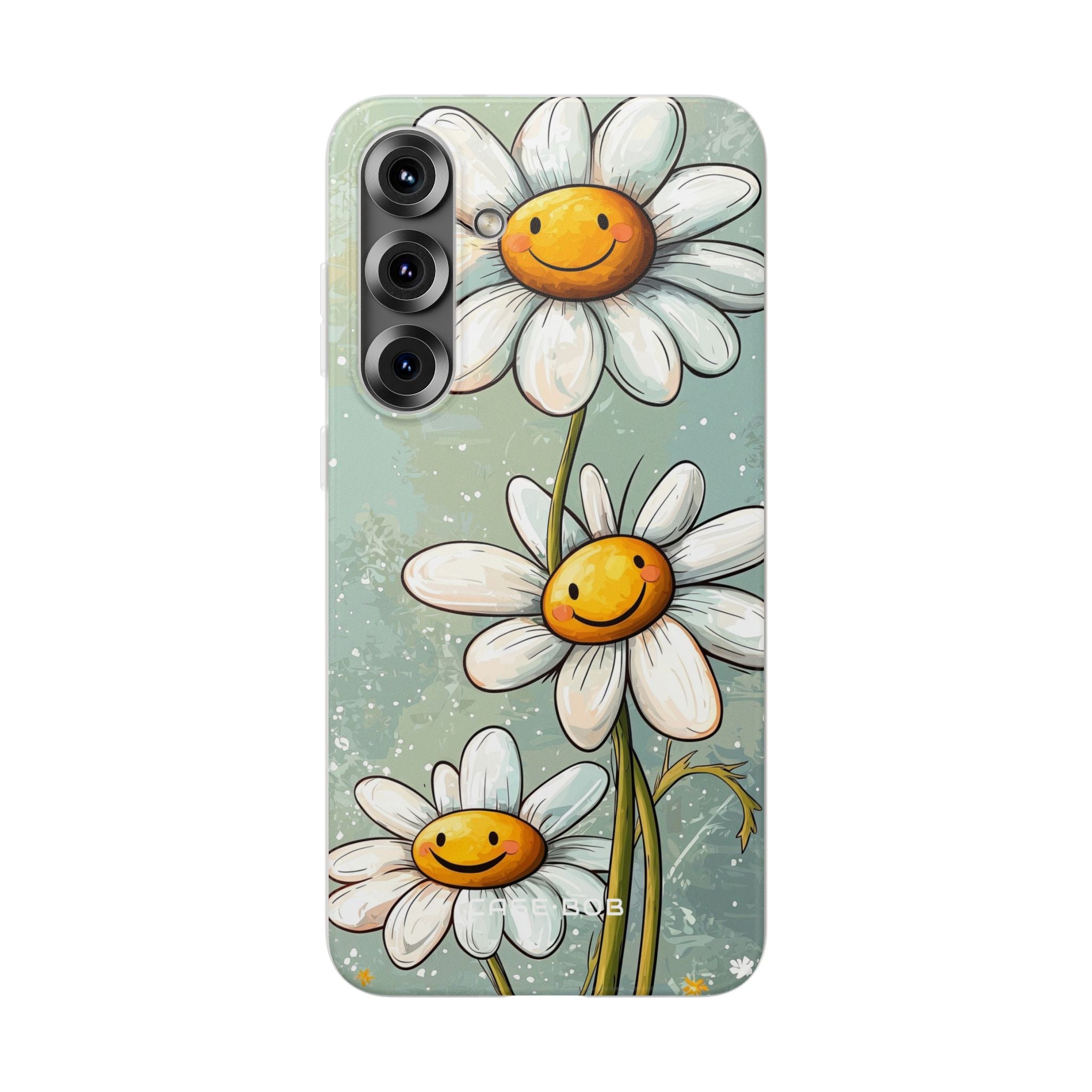 Smiling Daisies Green Samsung S25 Plus Case - Soft