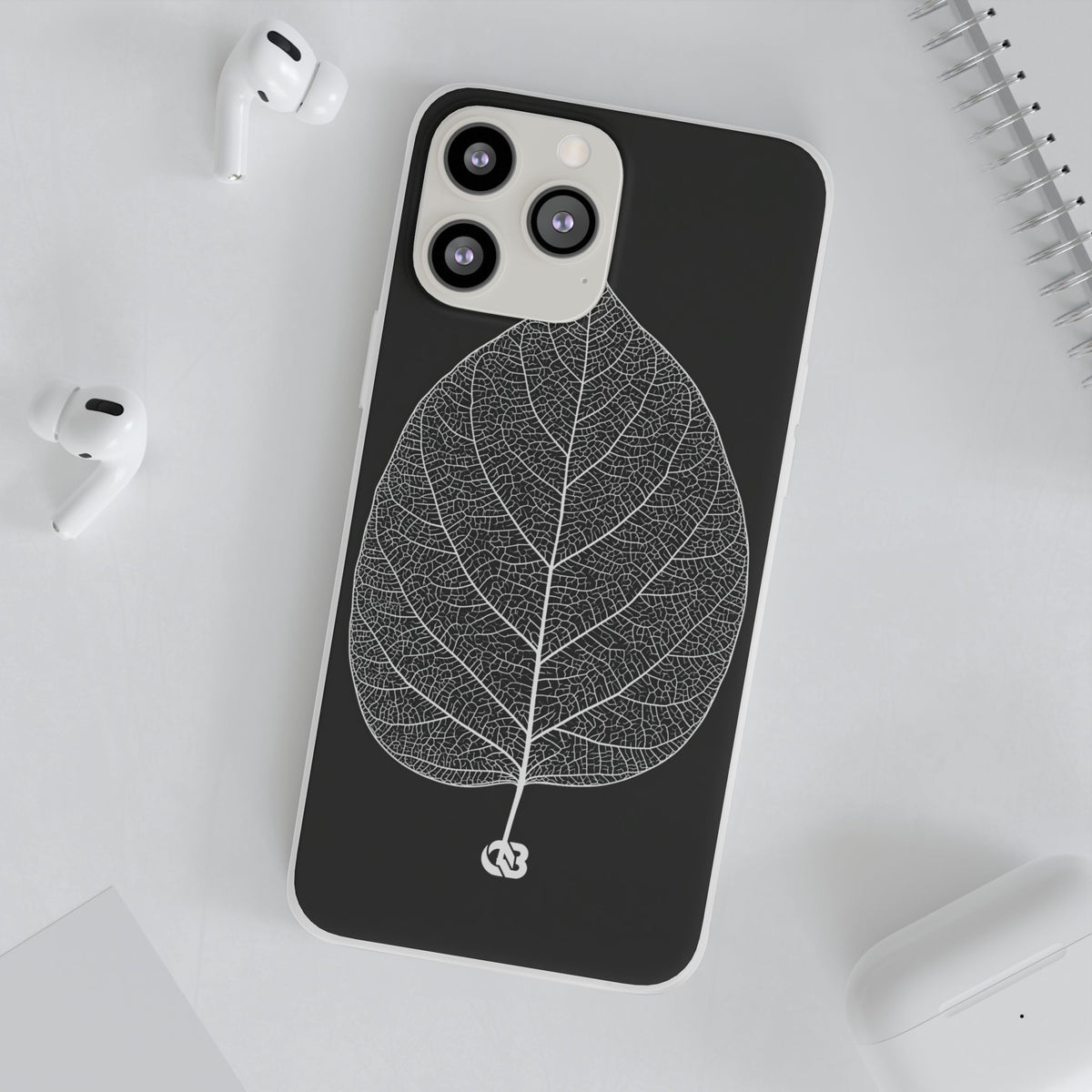 Monochrome Leaf Skeleton · Lite Phone Case for iPhone · Black