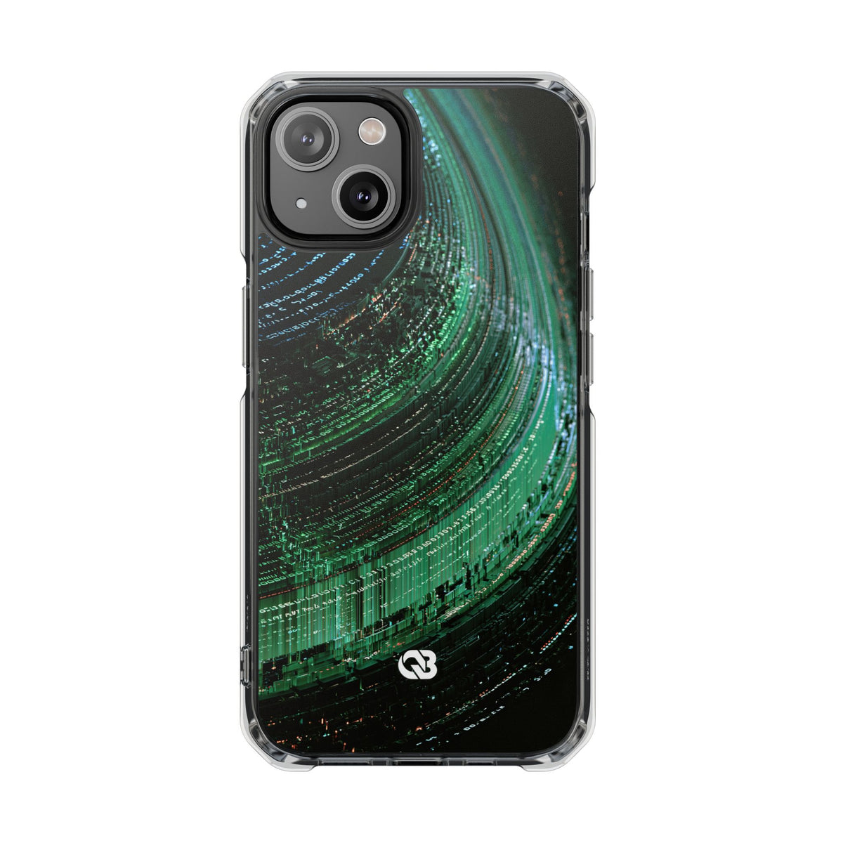 Orbital Data Stream · Clear Impact Magnetic Phone Case for iPhone · Green