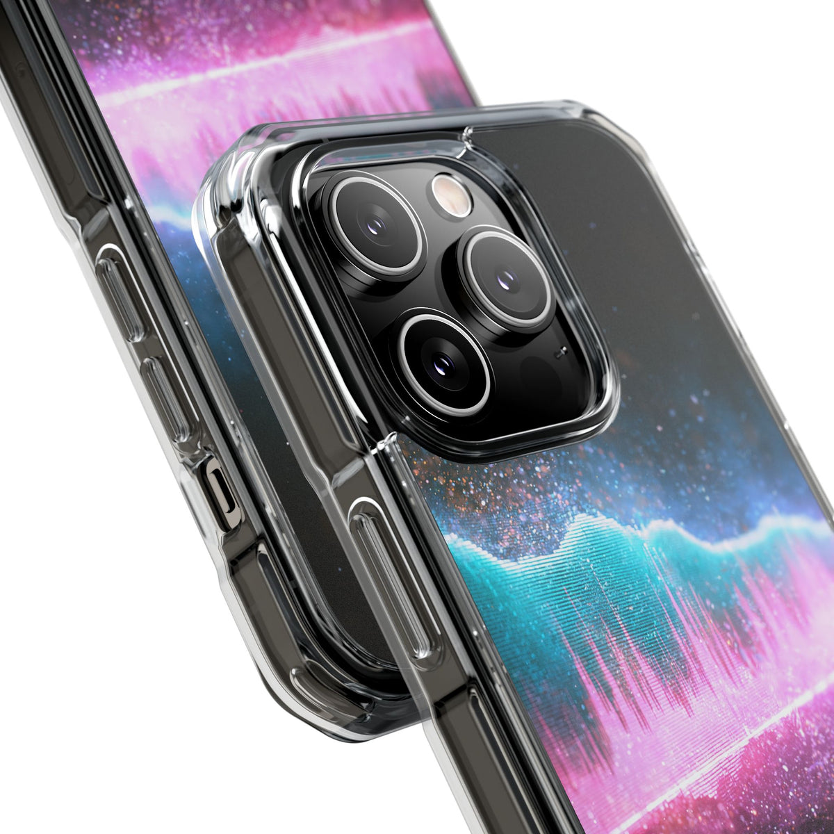 Digital Frequency · Clear Impact Magnetic Phone Case for iPhone · Pink