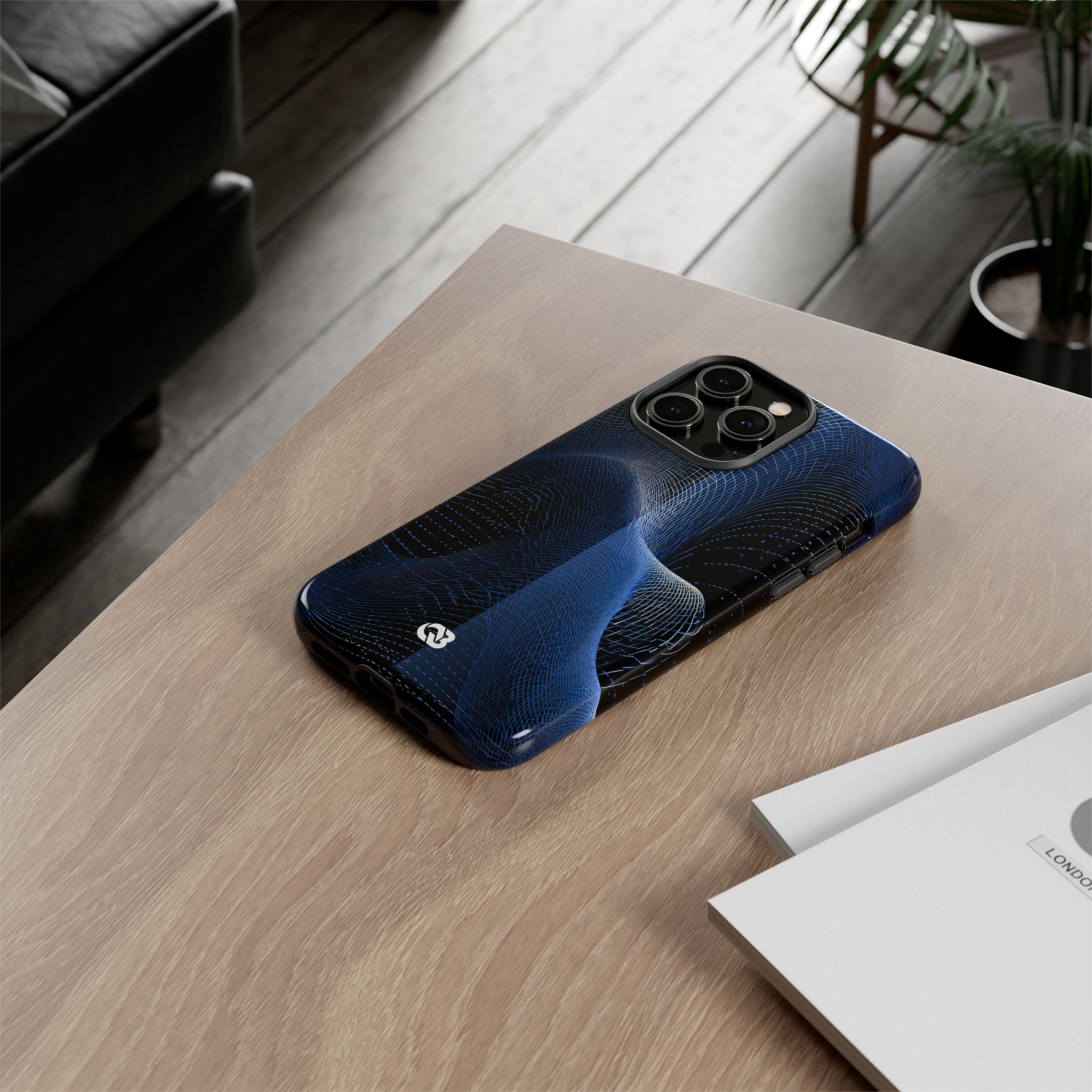 Blue Tough Phone Case for iPhone - Electric Blue Flux