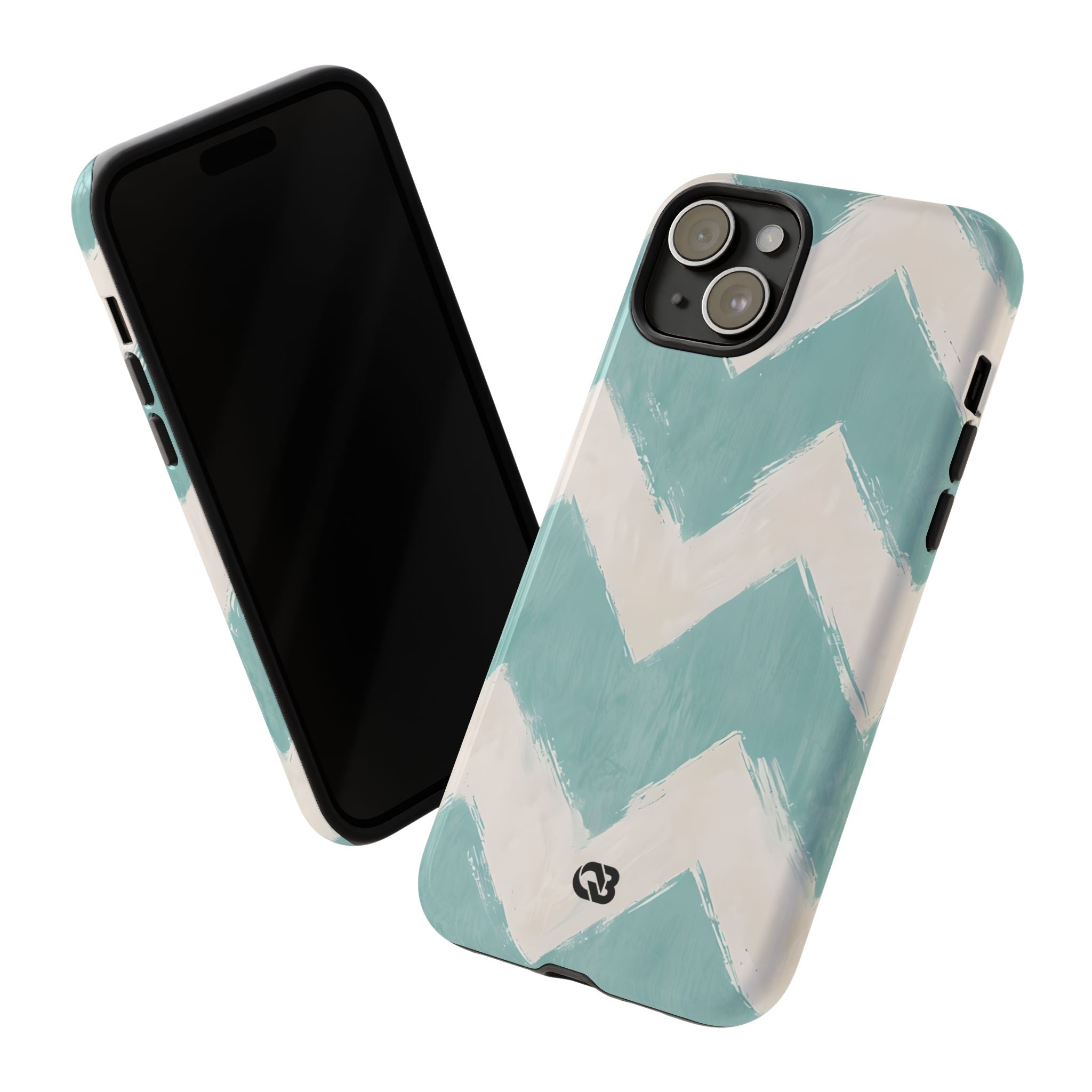 Teal Painted Chevron · Tough Phone Case for iPhone