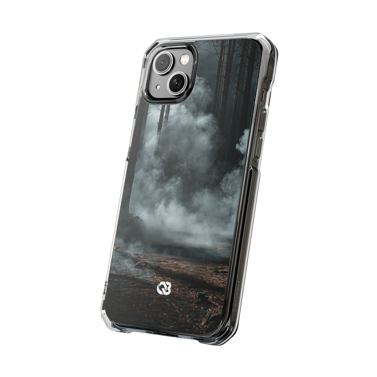 Shadowed Pine Mist · Clear Impact Magnetic Phone Case for iPhone · Black