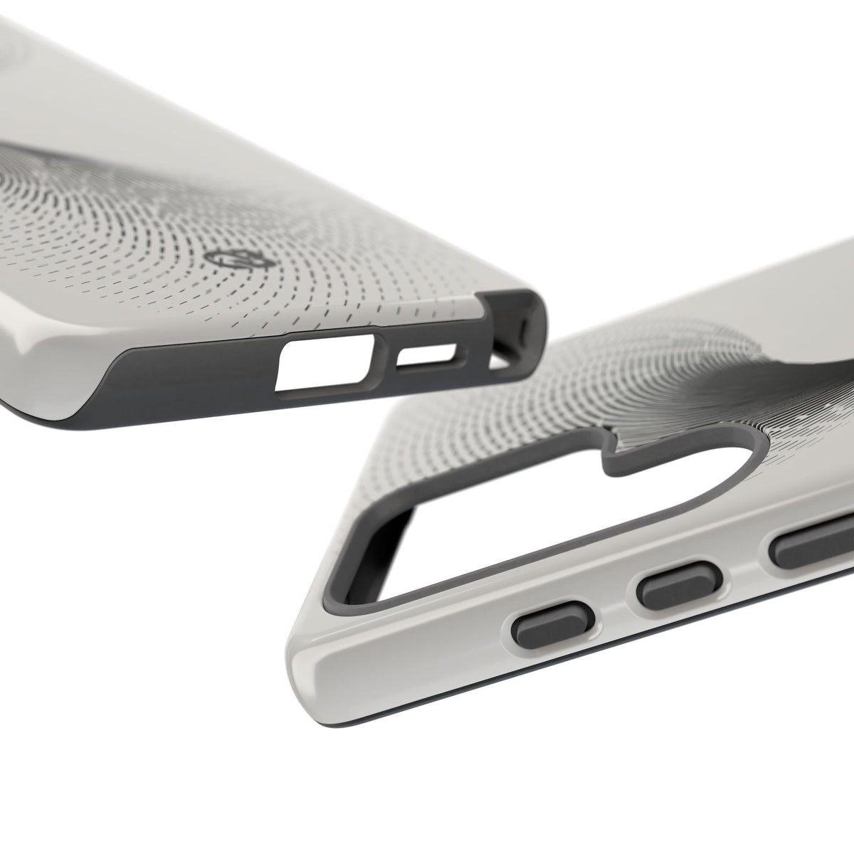 White Tough Phone Case for Samsung - Linear Torsion Grid