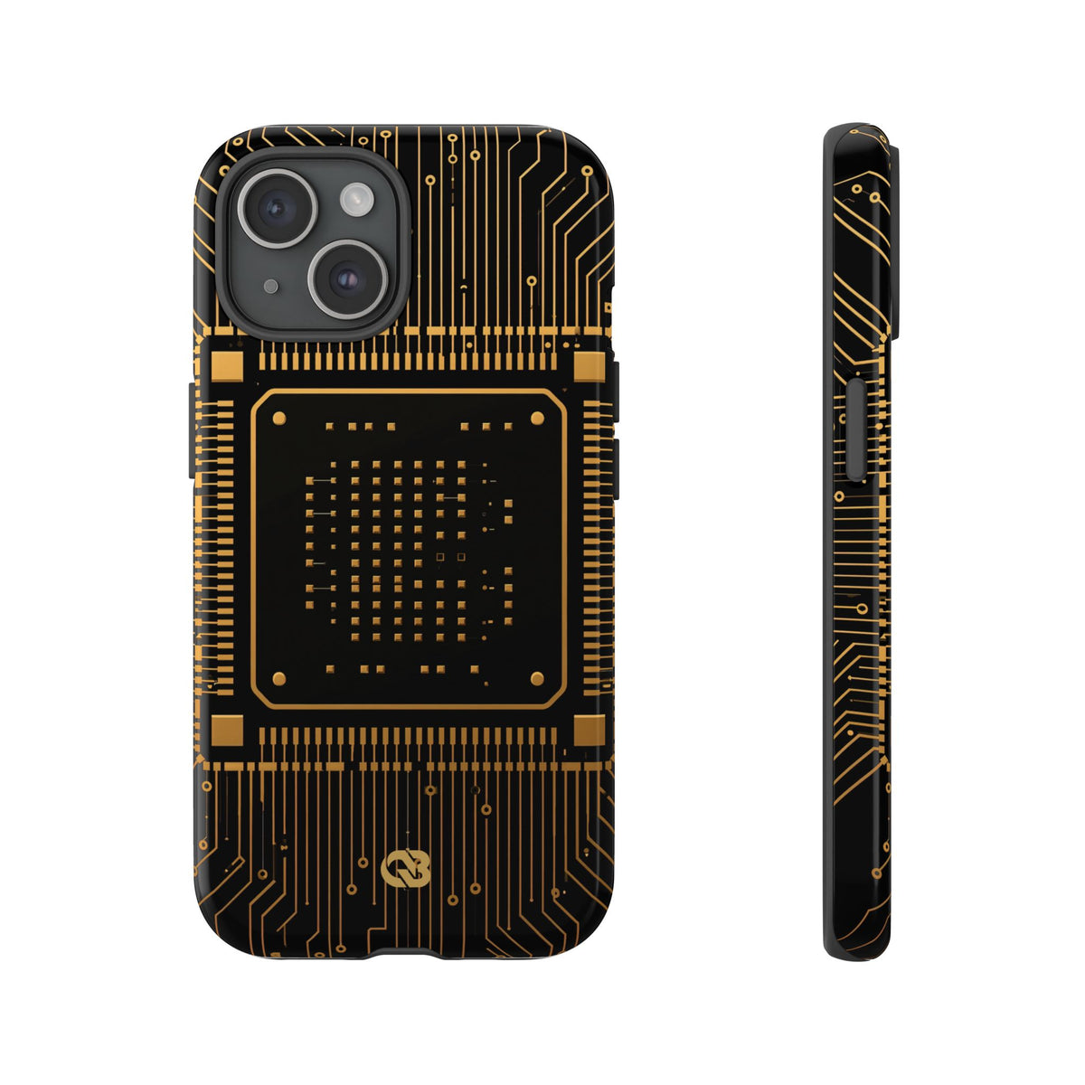Gold Tough Phone Case for iPhone - Cyber Gold Processor