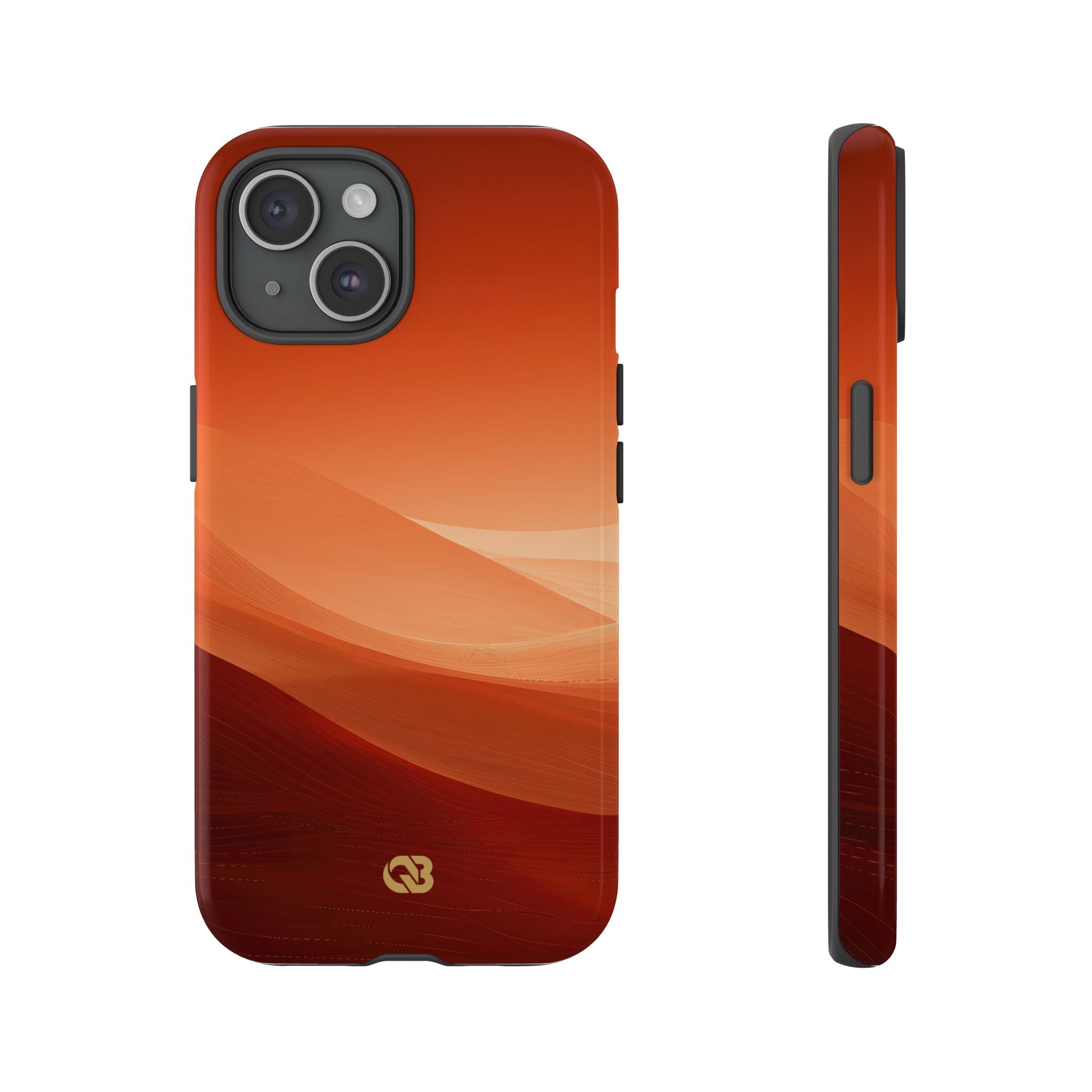 Orange Tough Phone Case for iPhone - Crimson Dune Gradient