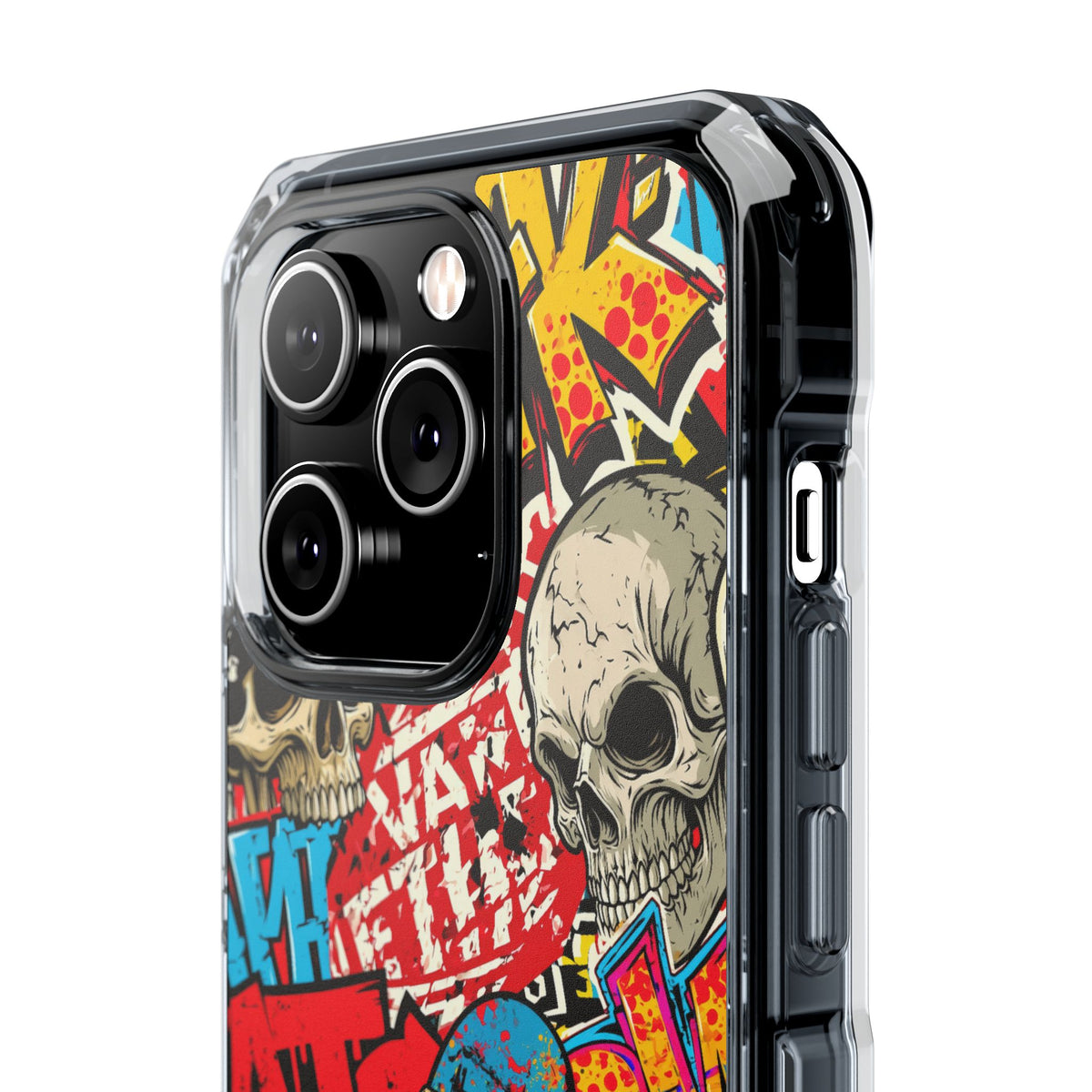 Skate Skull Riot · Clear Impact Magnetic Phone Case for iPhone · Red