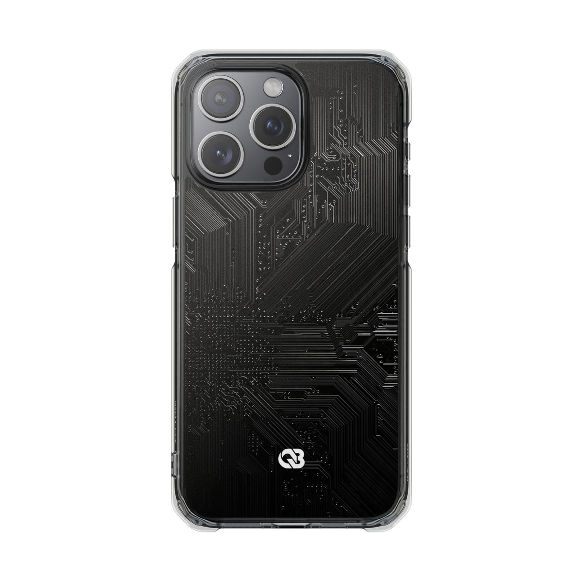 Obsidian Circuitry · Clear Impact Magnetic Phone Case for iPhone · Black