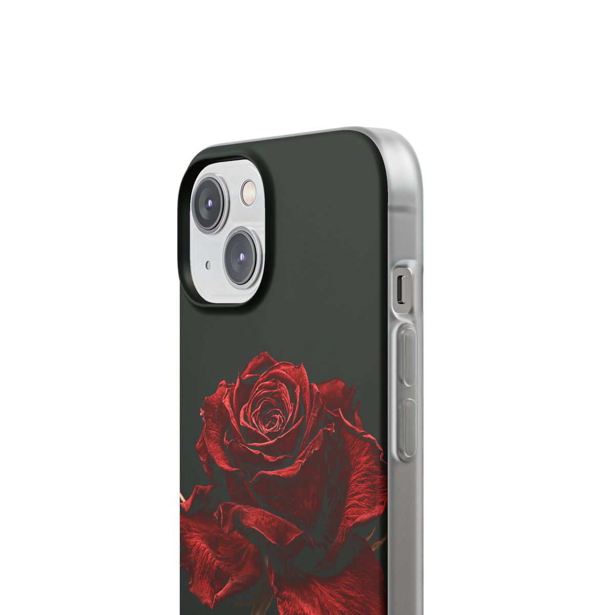 Crimson Noir Rose · Lite Phone Case for iPhone · Black