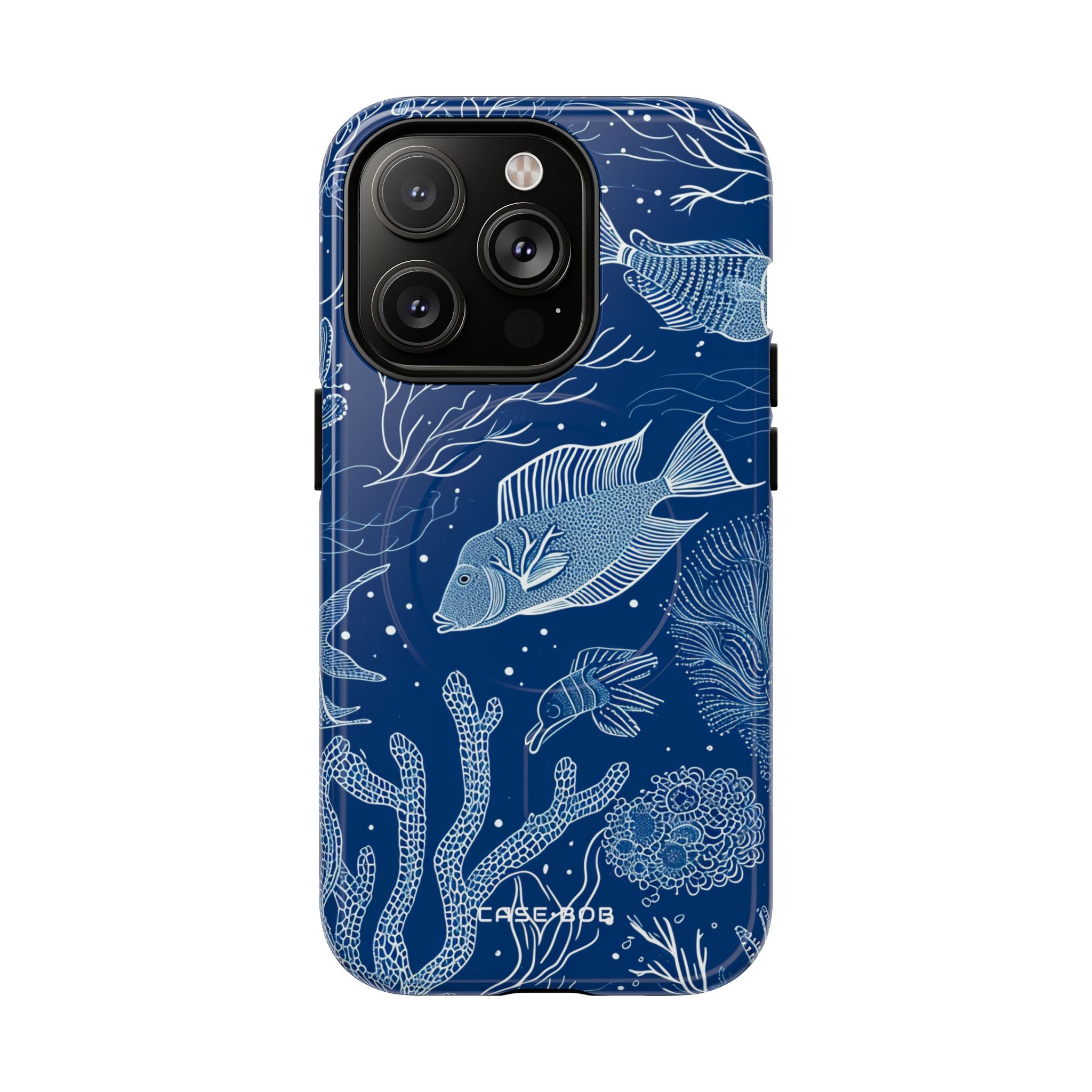 Navy Scale Reef iPhone 14 Pro Case - Tough+