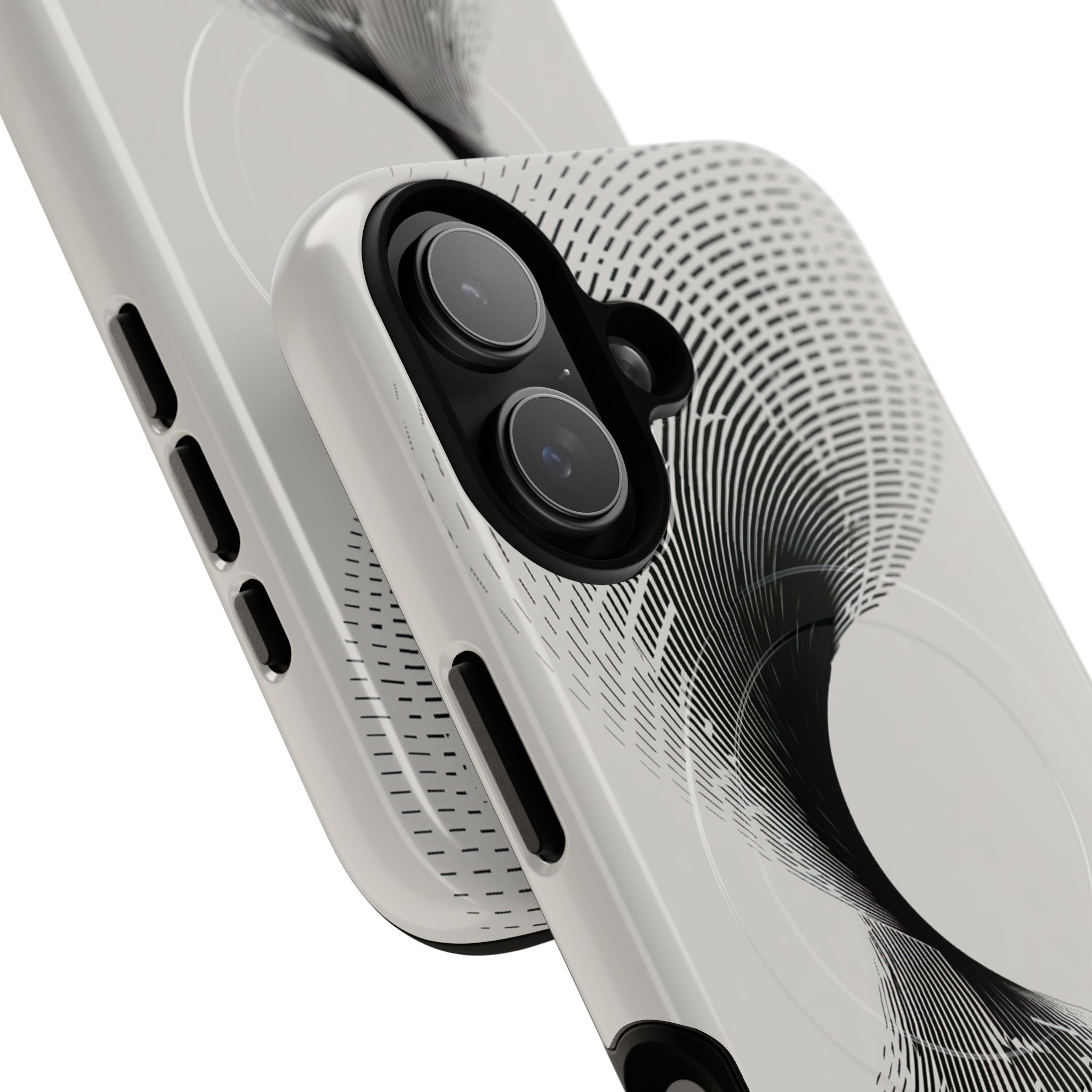 White Tough 2.0 Magsafe Phone Case for iPhone - Linear Torsion Grid