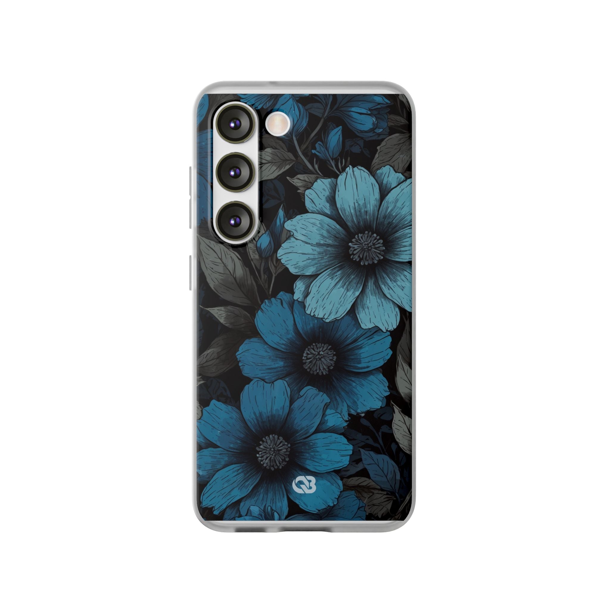 Obsidian Blue Petals · Soft Phone Case for Samsung