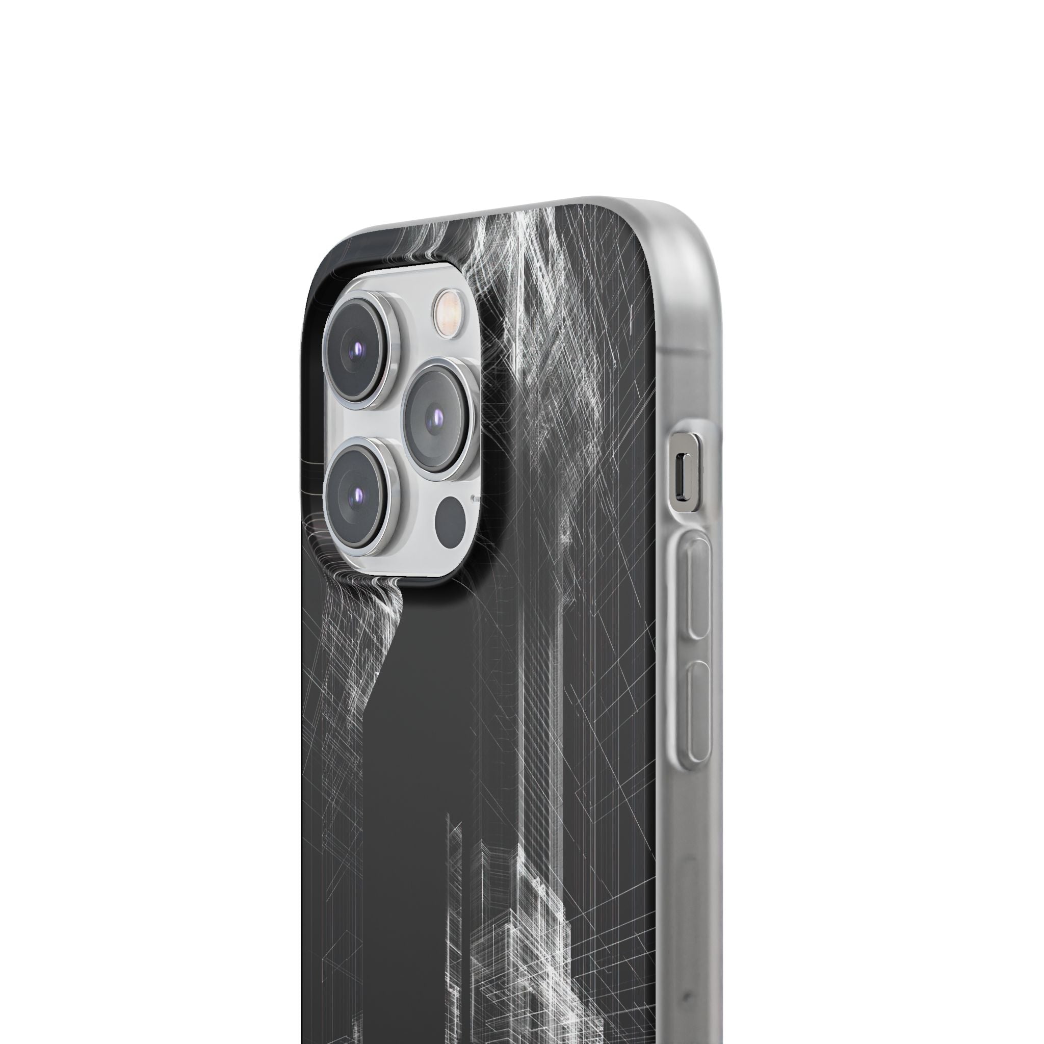 Black Lite Phone Case for iPhone - Ghost Urban Wireframe