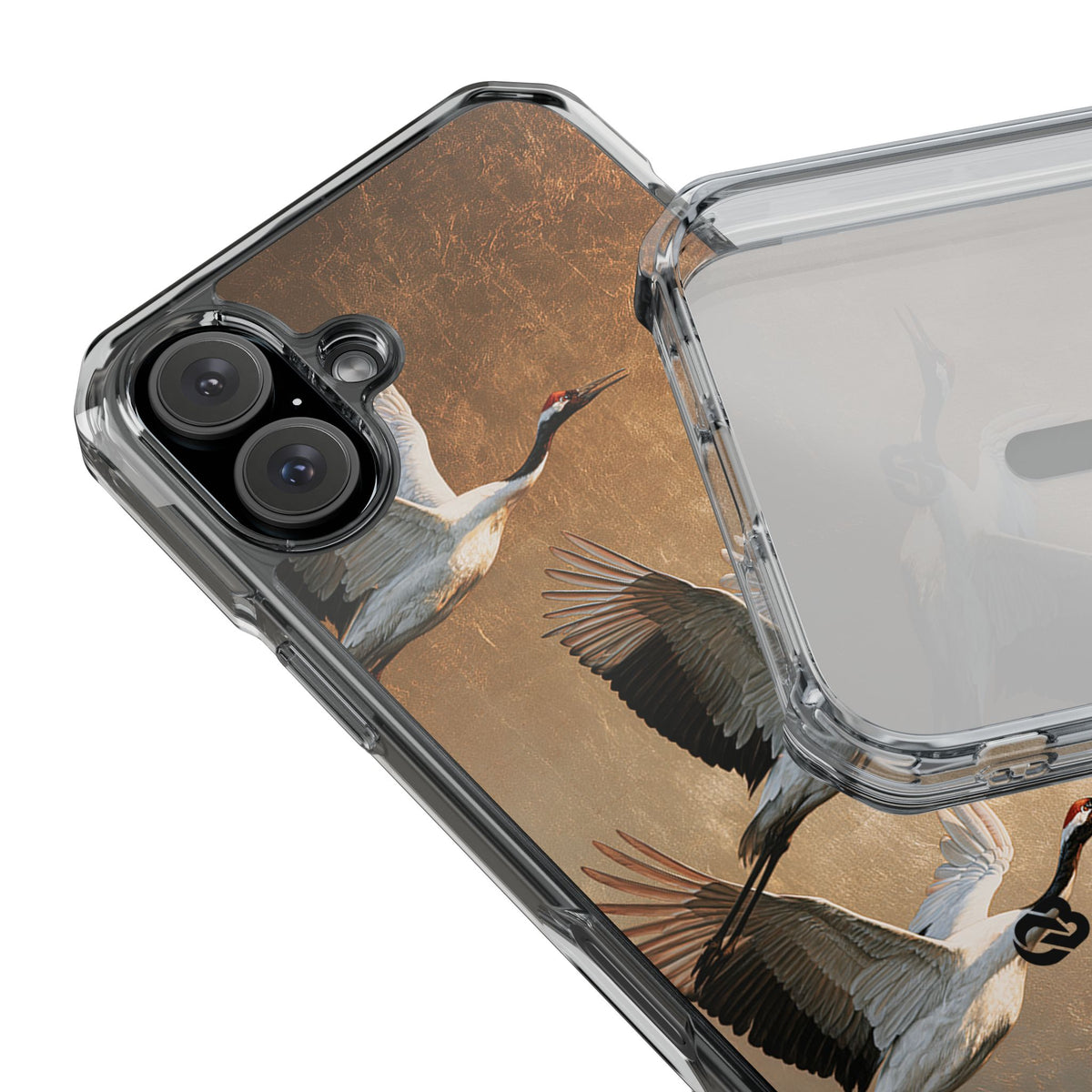 Golden Crane Flight · Clear Impact Magnetic Phone Case for iPhone · Gold