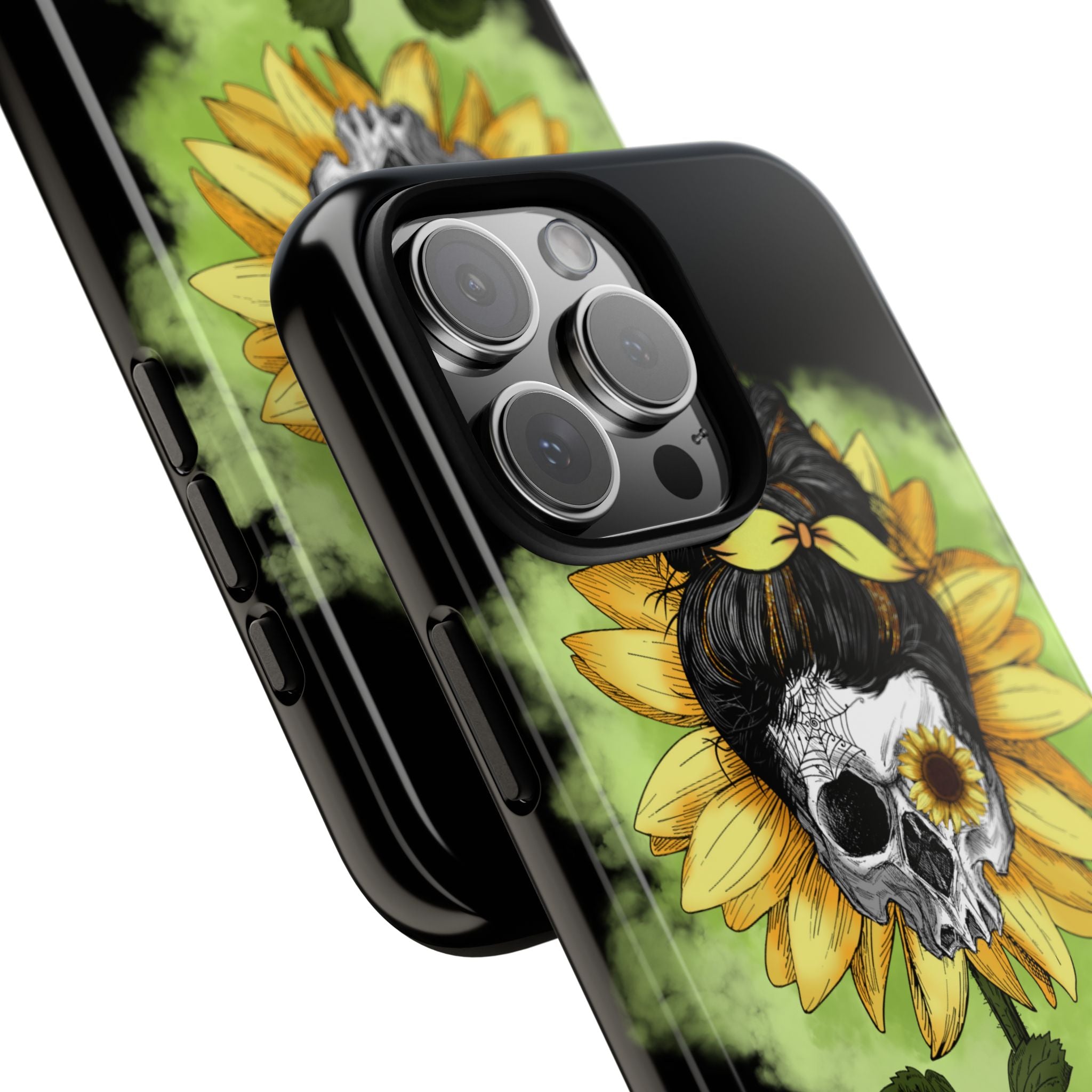 Sonnenblumen-Schädel iPhone 16 Pro Max Case - Tough
