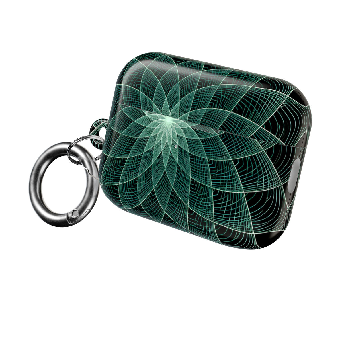 Verdant Harmonic Bloom · Hard Case for AirPods & AirPods Pro · Black